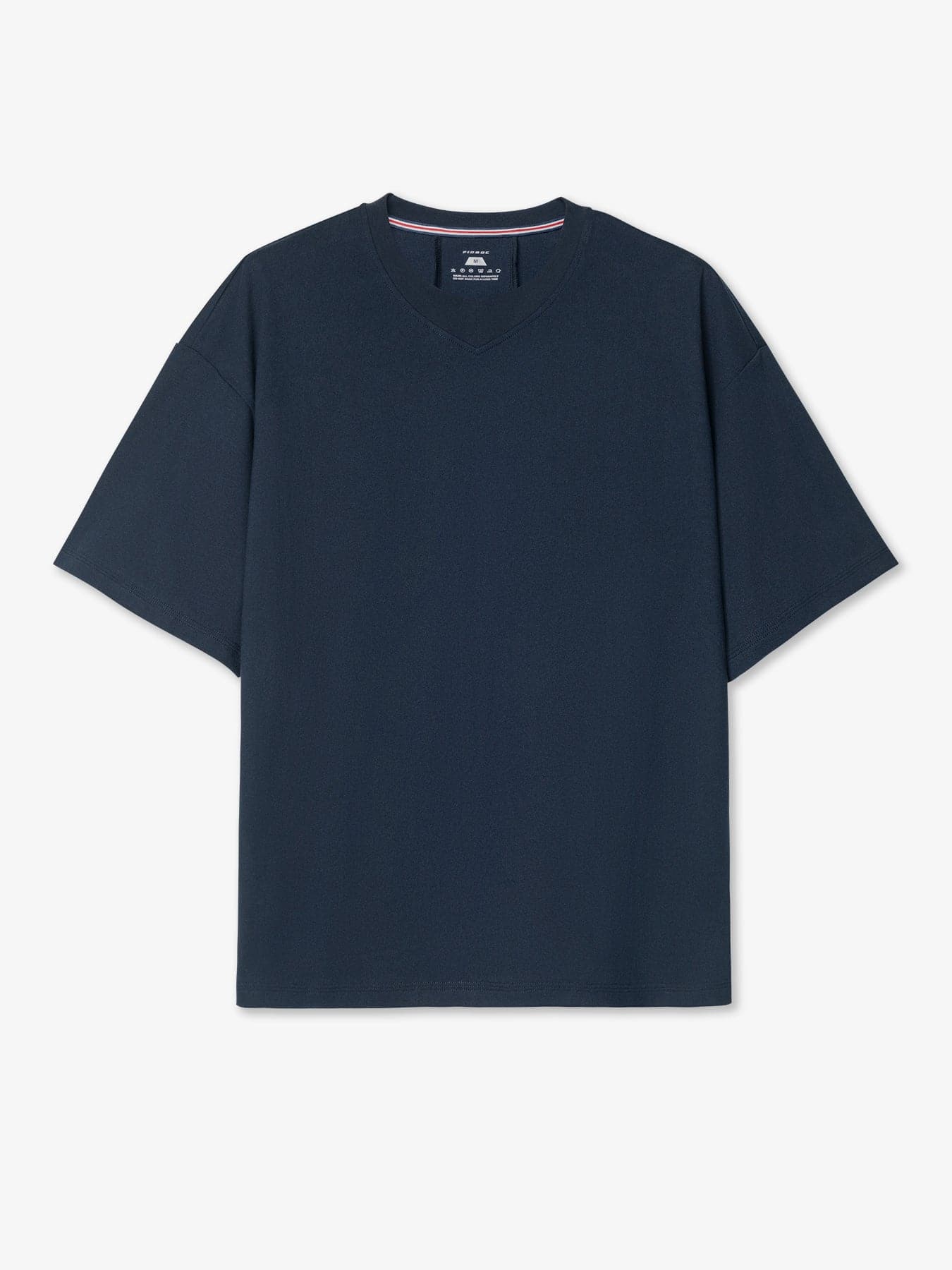Ribbed V-neck Oversized Tee