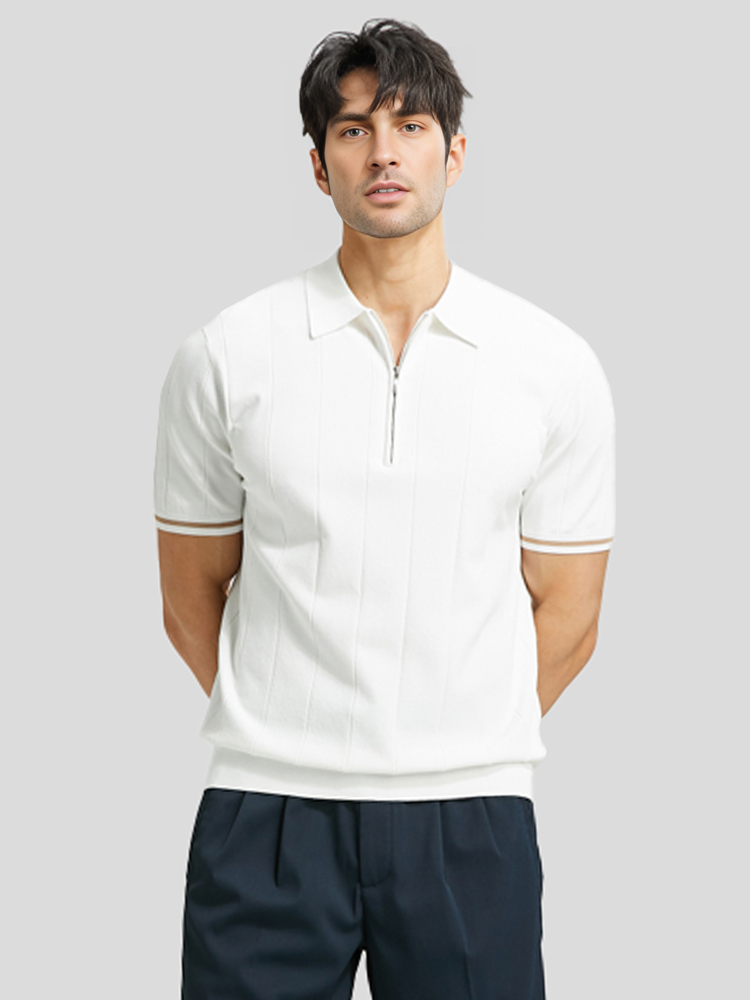 CoolKnit Breathable Short Sleeve Zip Knitted Polo | 