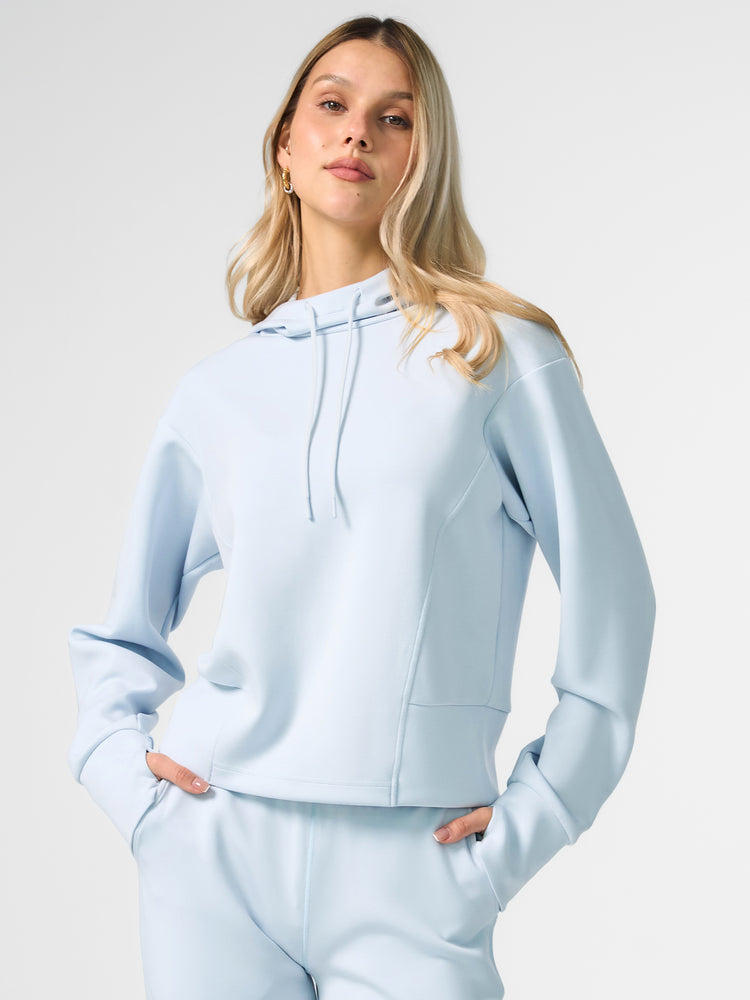 Modal Blend Panel Hoodie with Thumbholes