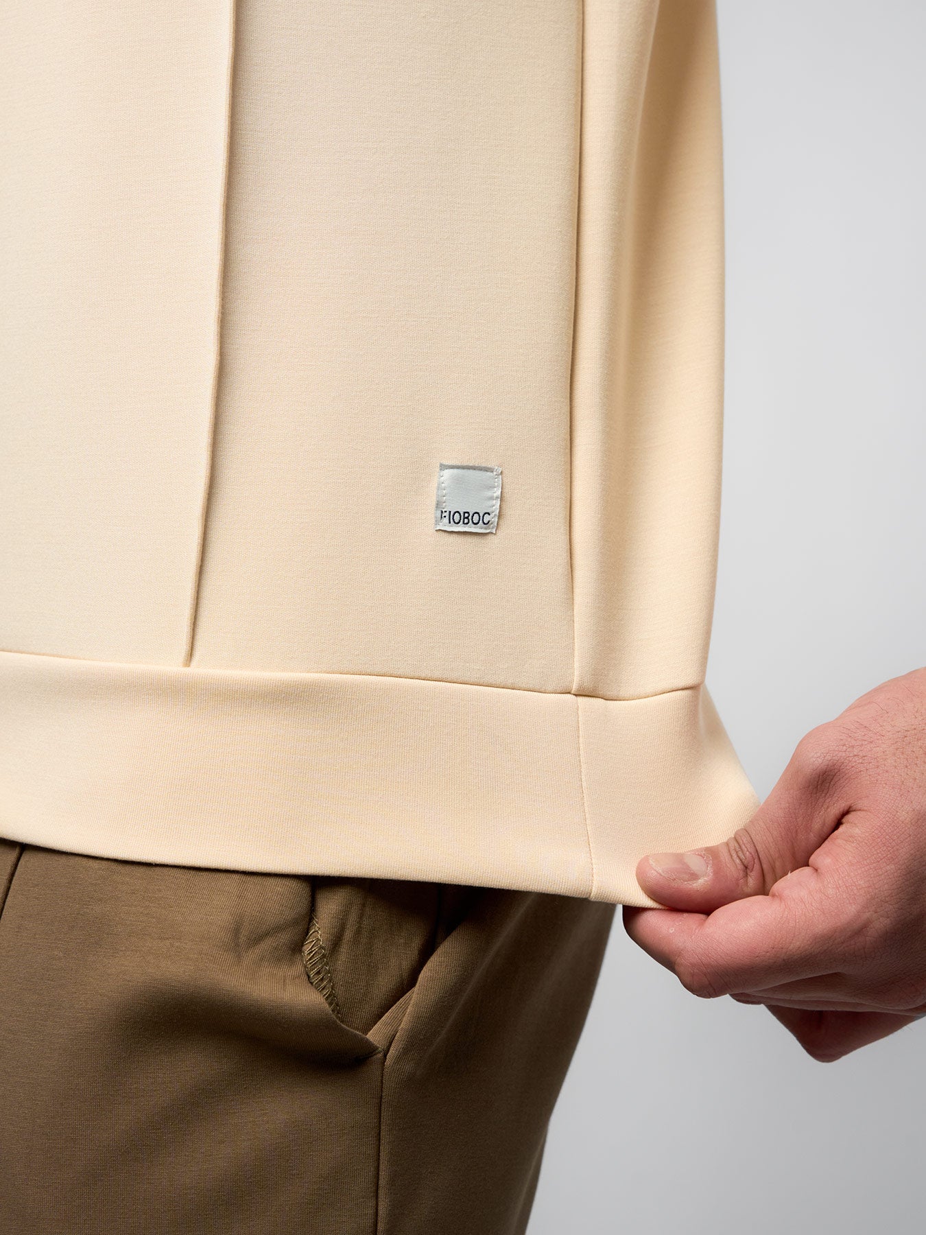 Modal Blend Crew Neck Sweatshirt Panel Stitching Design