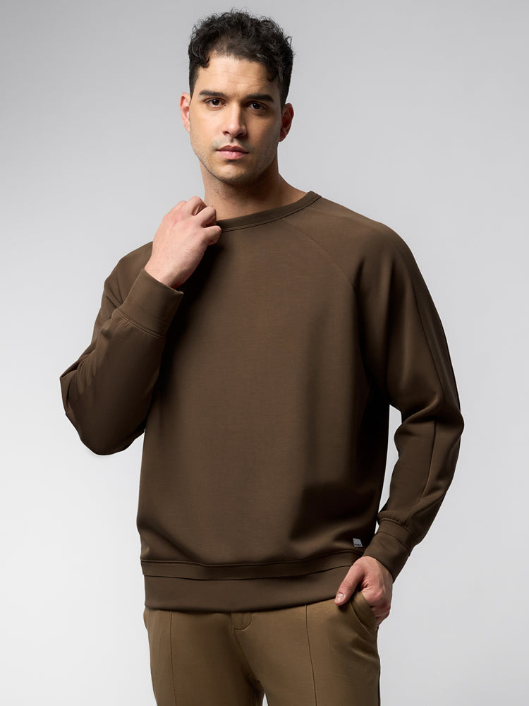 Modal Blend Raglan Sweatshirt Soft Stretch Leisure | 