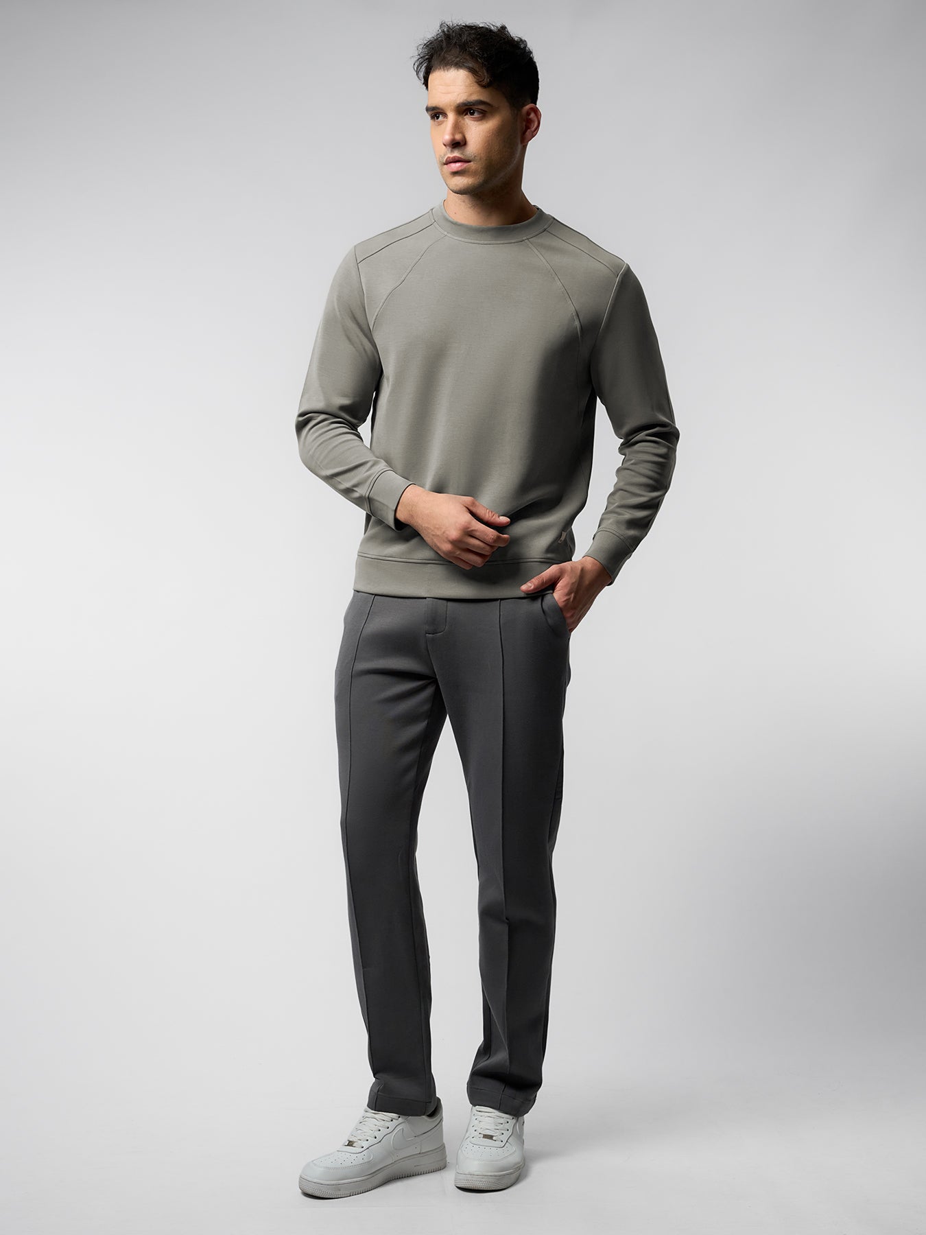 Modal Blend Fall Panel Sweatshirt Wrinkle Resistant Daily Wear