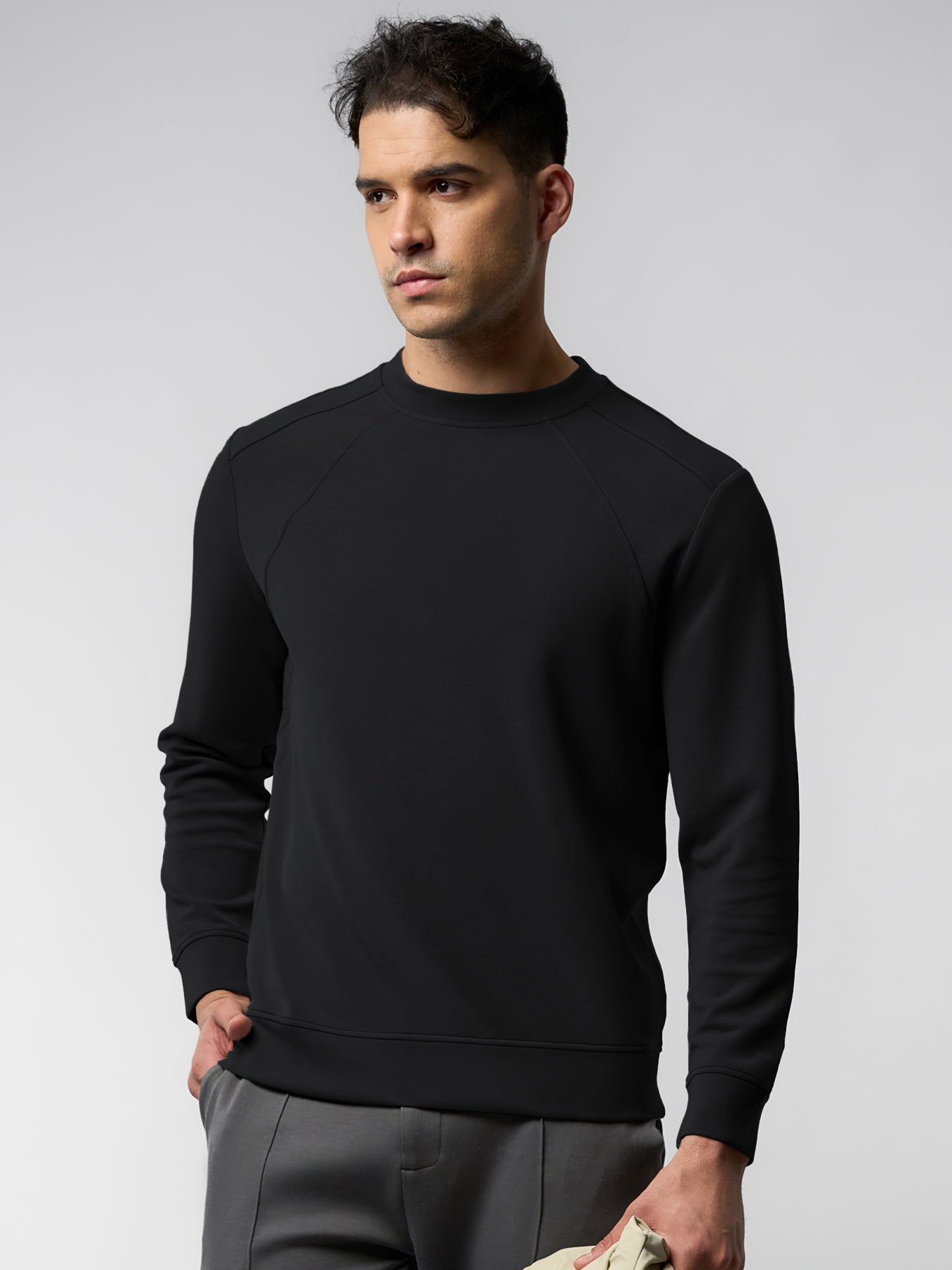 Modal Blend Fall Panel Sweatshirt Wrinkle Resistant Daily Wear