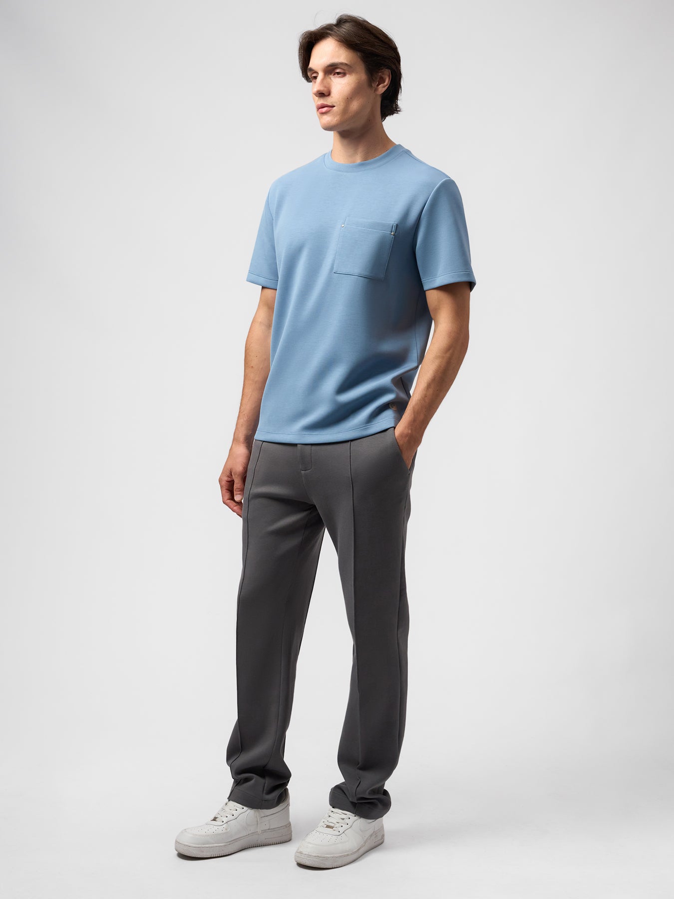 Modal Blend Pocket Tee with Rivet