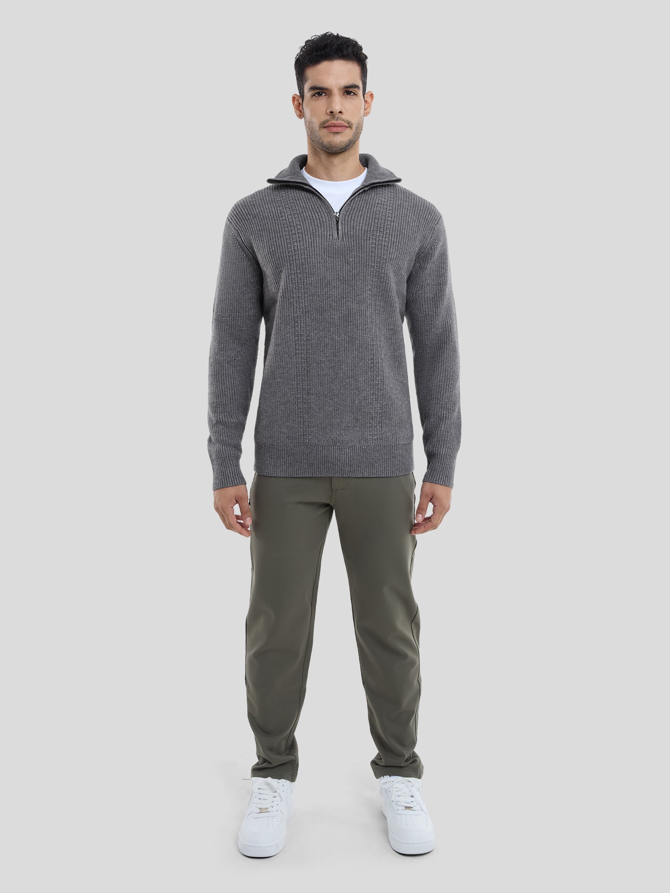 GentleKnit Half-Zip High Collar Sweater – Fioboc