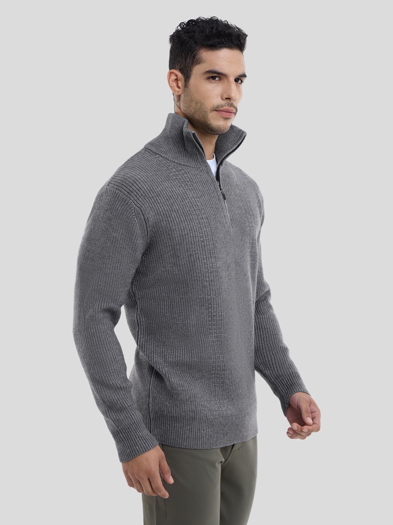 GentleKnit Half-Zip High Collar Sweater – Fioboc