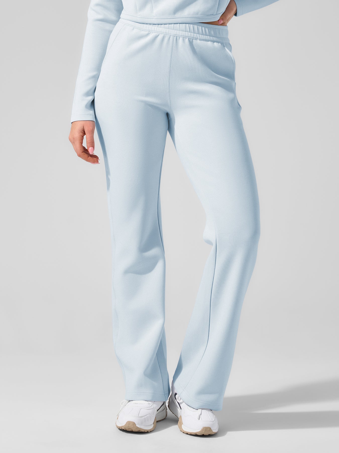 Modal Blend Hoodie And Drawstring Flare Pants Set