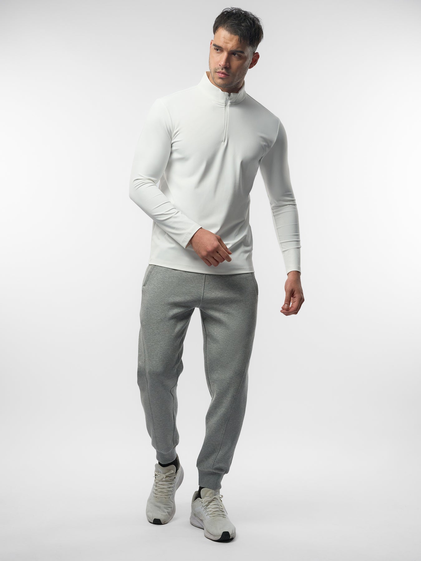 SmoothBlend Half Zip Mock Neck Tee: Zip Same Color – Fioboc