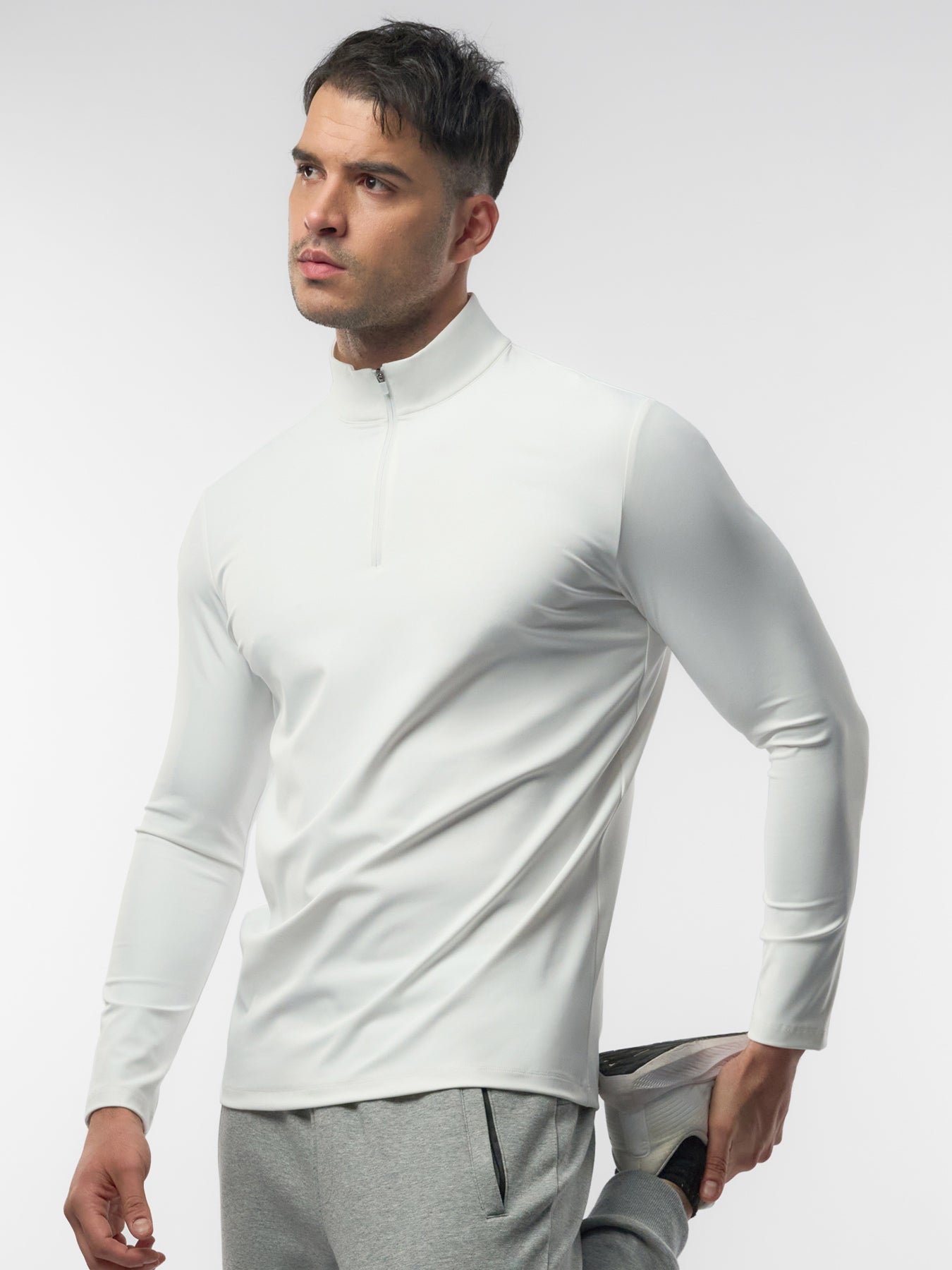 SmoothBlend Half Zip Mock Neck Tee Zip Same