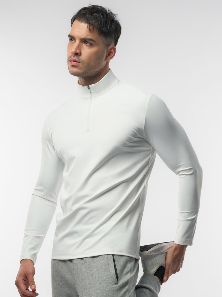 SmoothBlend Half Zip Mock Neck Tee: Zip Same Color | 