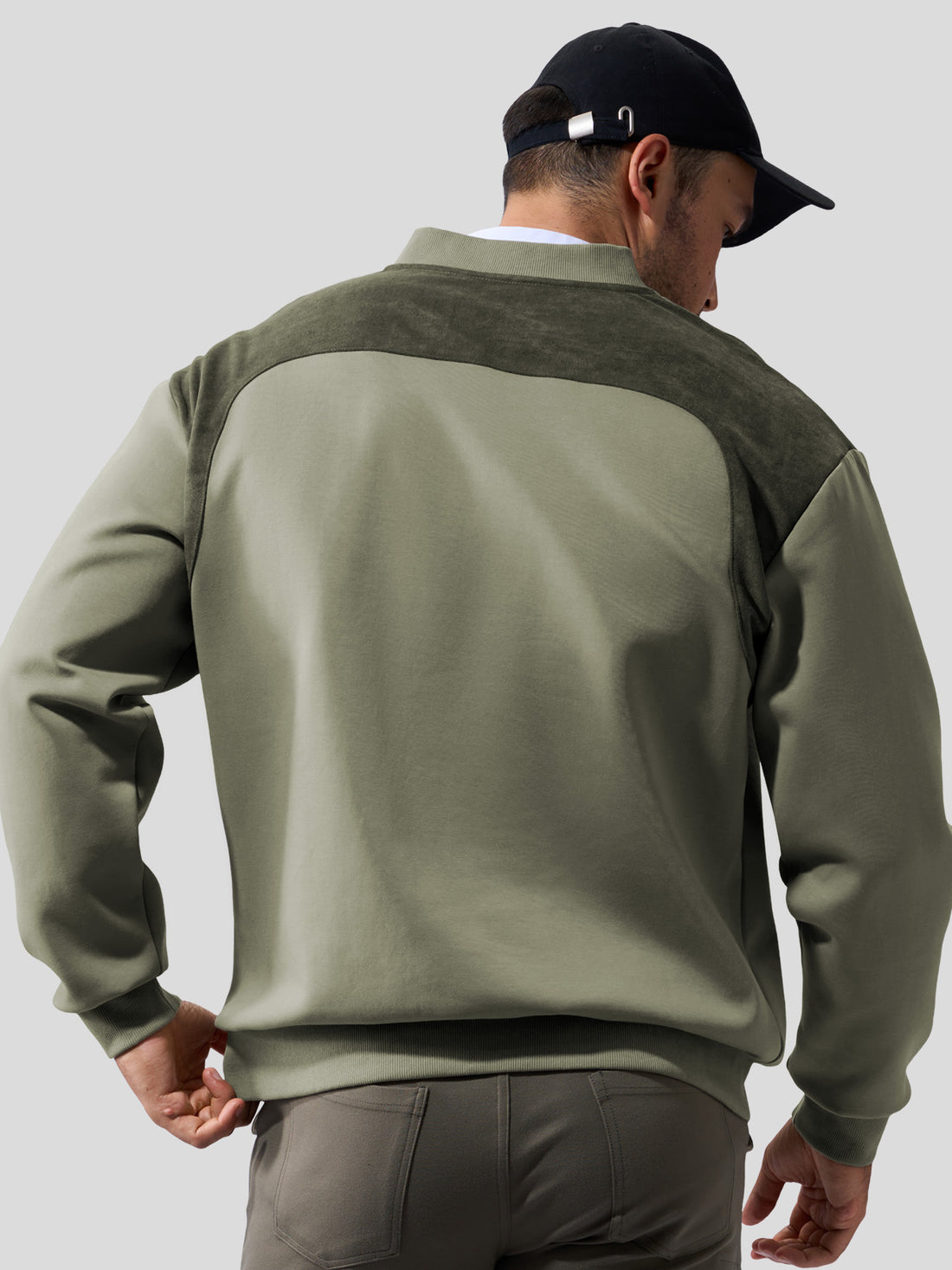 CozySpacer SuedePatch Button Sweatshirt