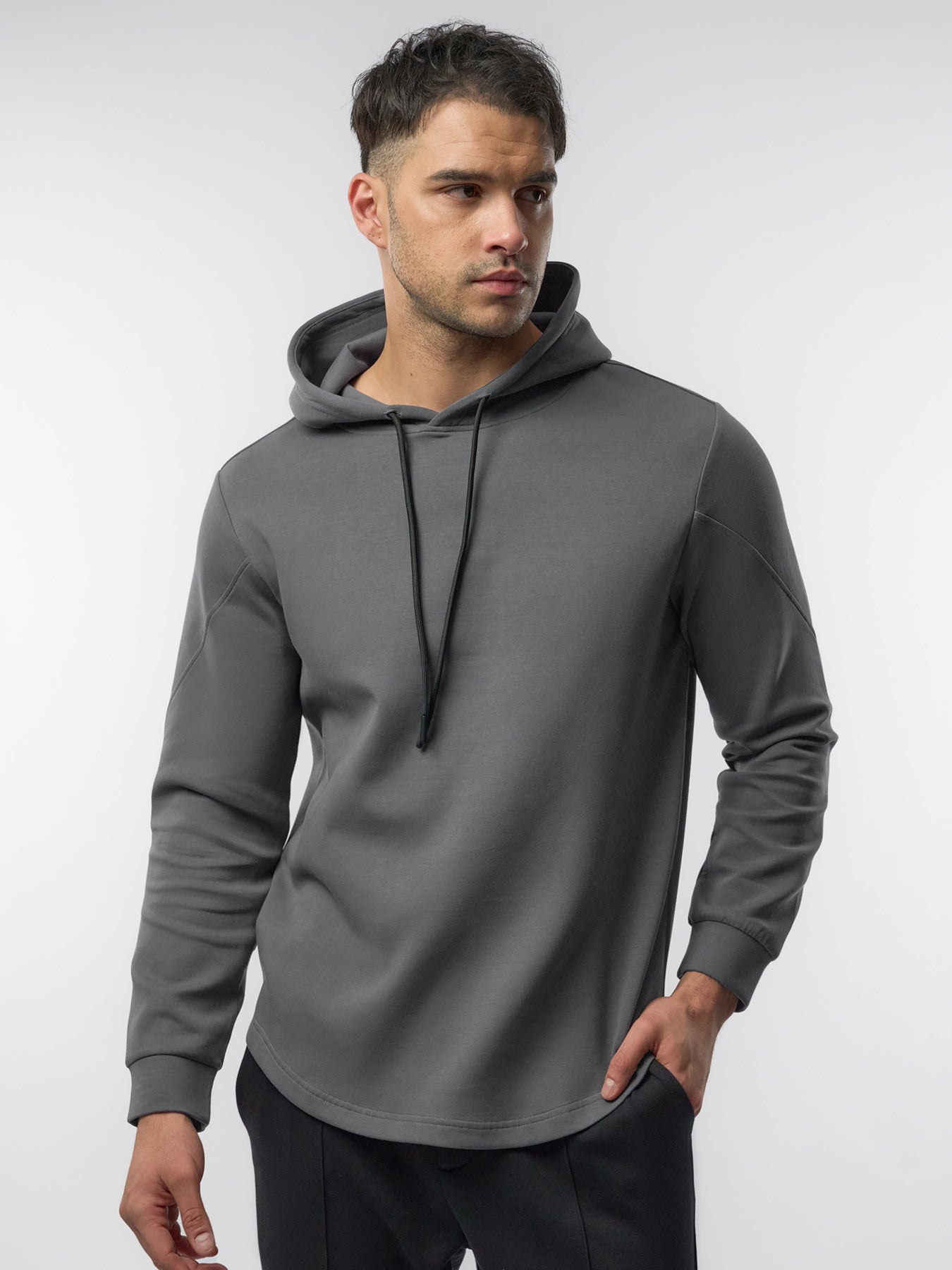 CozySpacer Curve Hem Hoodie