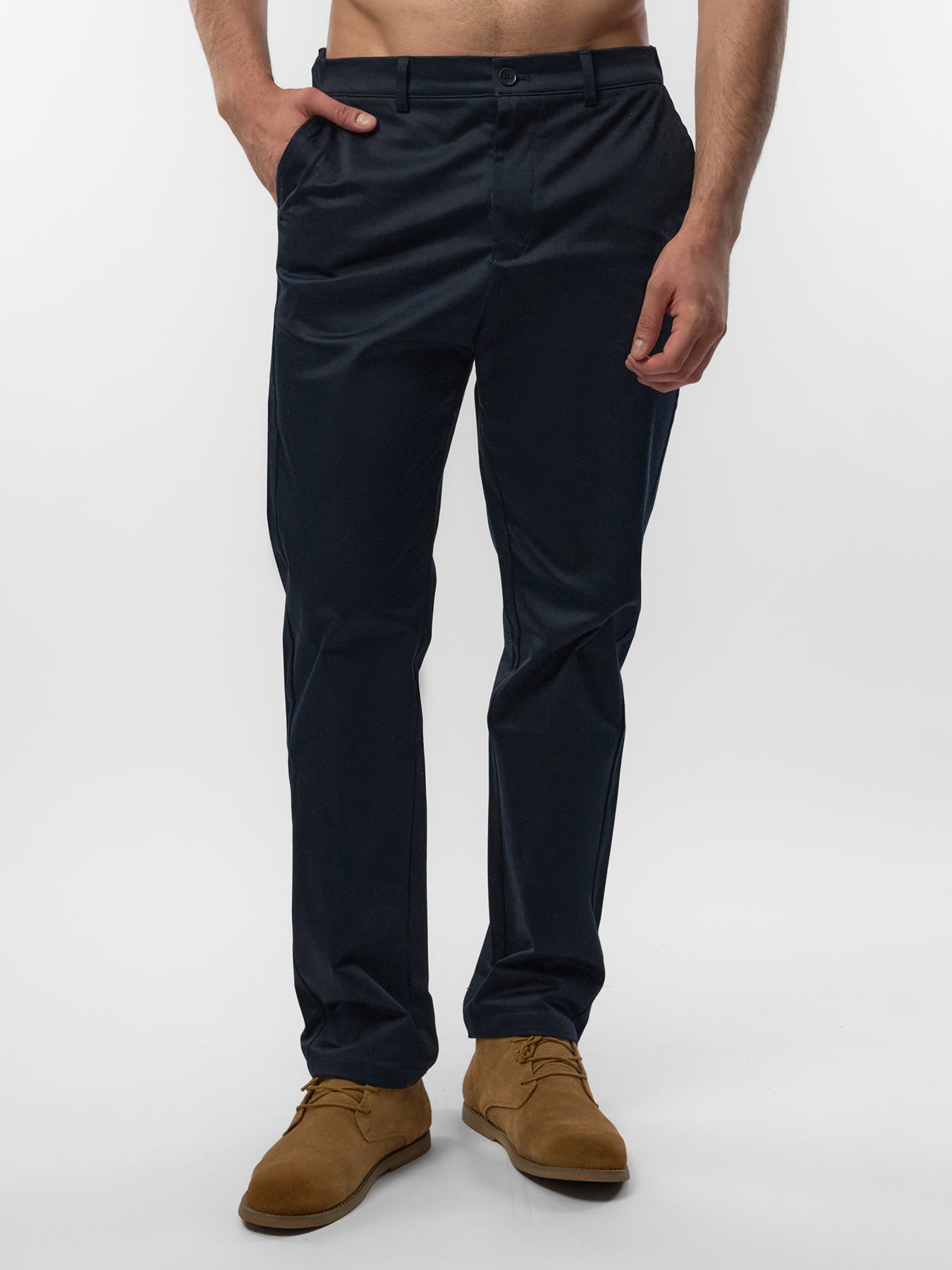 Cotton Sateen Chino Pants Stretch Work Travel