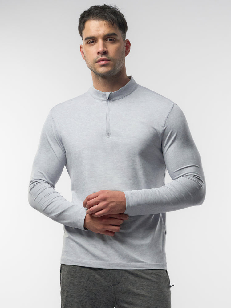 Velou Half Zip Long Sleeve Tee | 