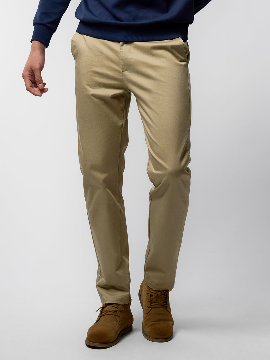 Cotton Sateen Chino Pants Stretch Work Travel | 