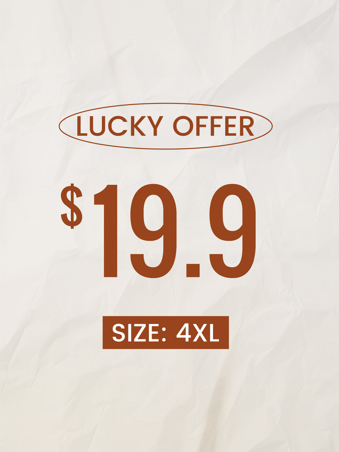 $19.90 Lucky Offer---Size:4XL | 