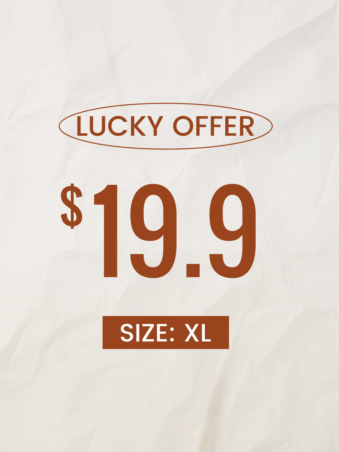 $19.90 Lucky Offer---Size:XL | 