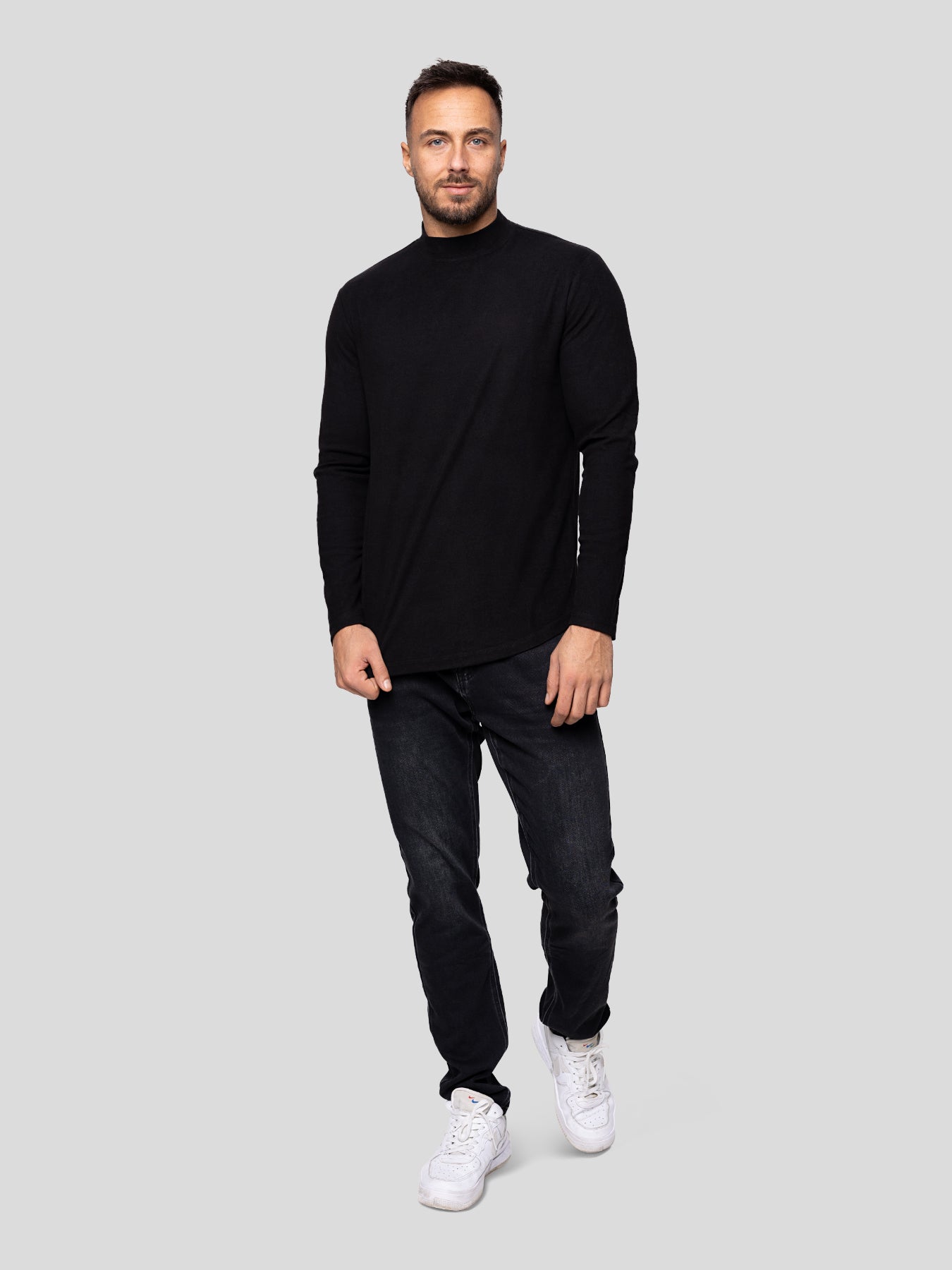 StaySmooth Fleece Mock Neck Long Sleeve Tee