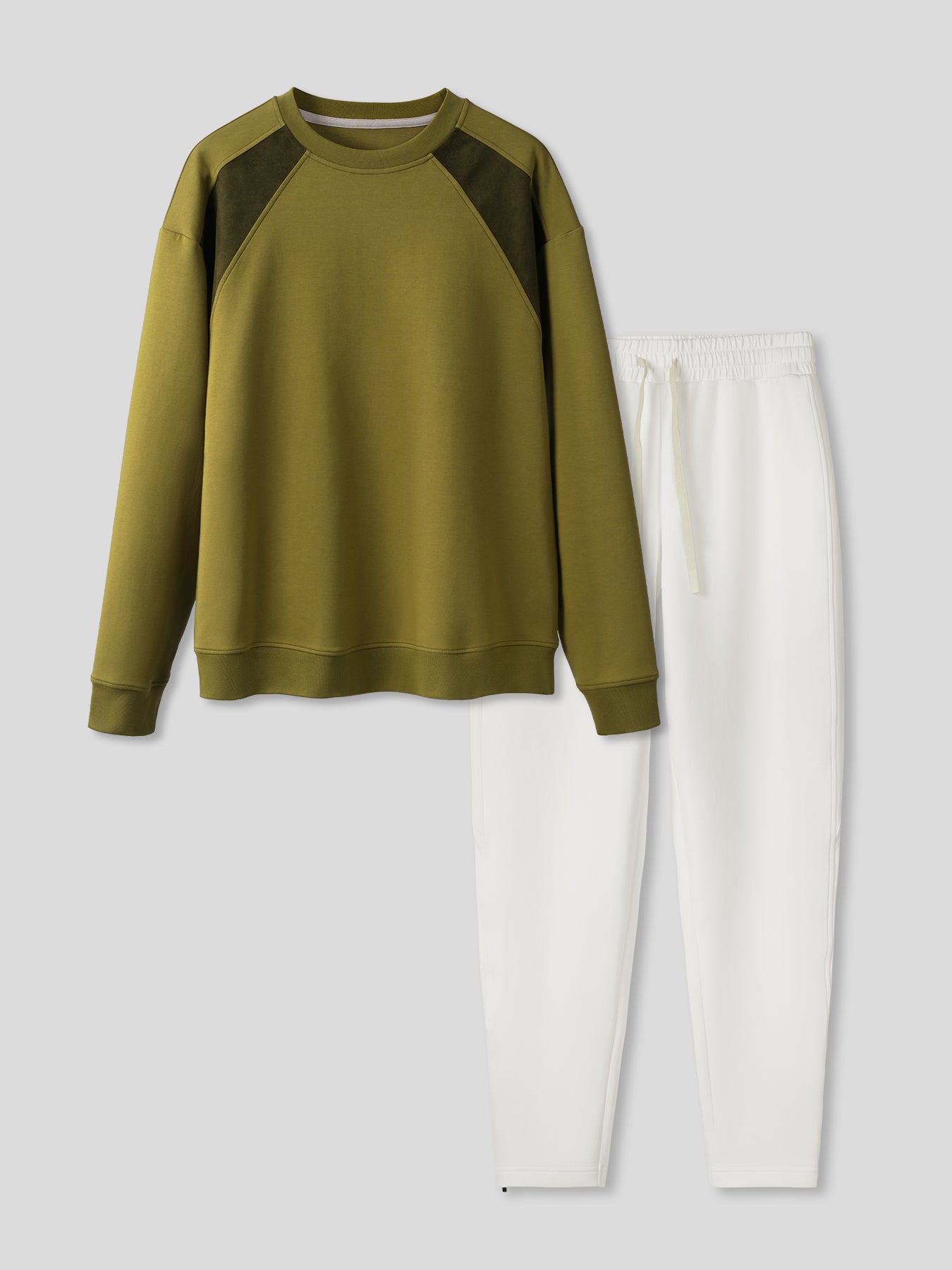 Cozyspacer Suedepatch Sweatshirt And Zip Ankle Jogger Set