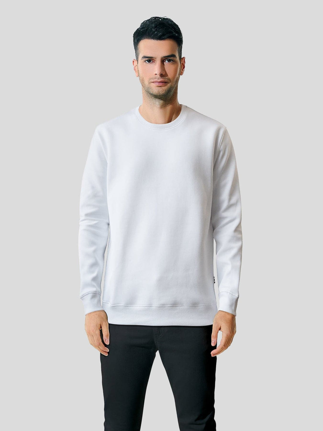 Basic White Pullover Sweatshirt