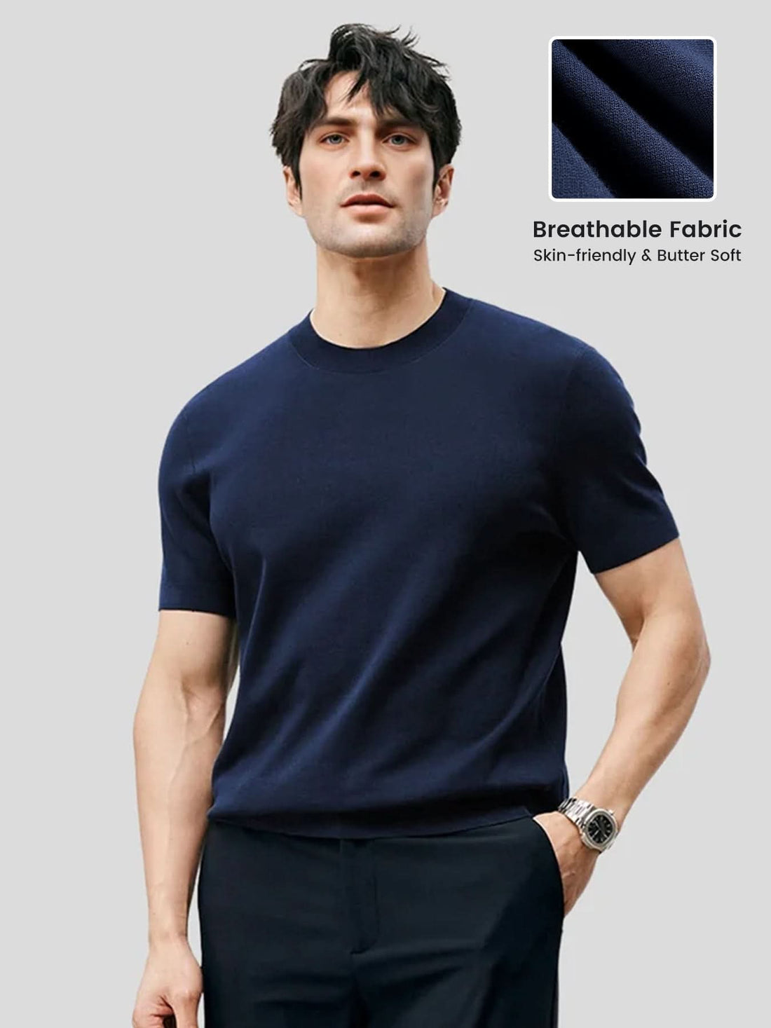 GentleKnit Short Sleeve Knitted T-Shirt | 