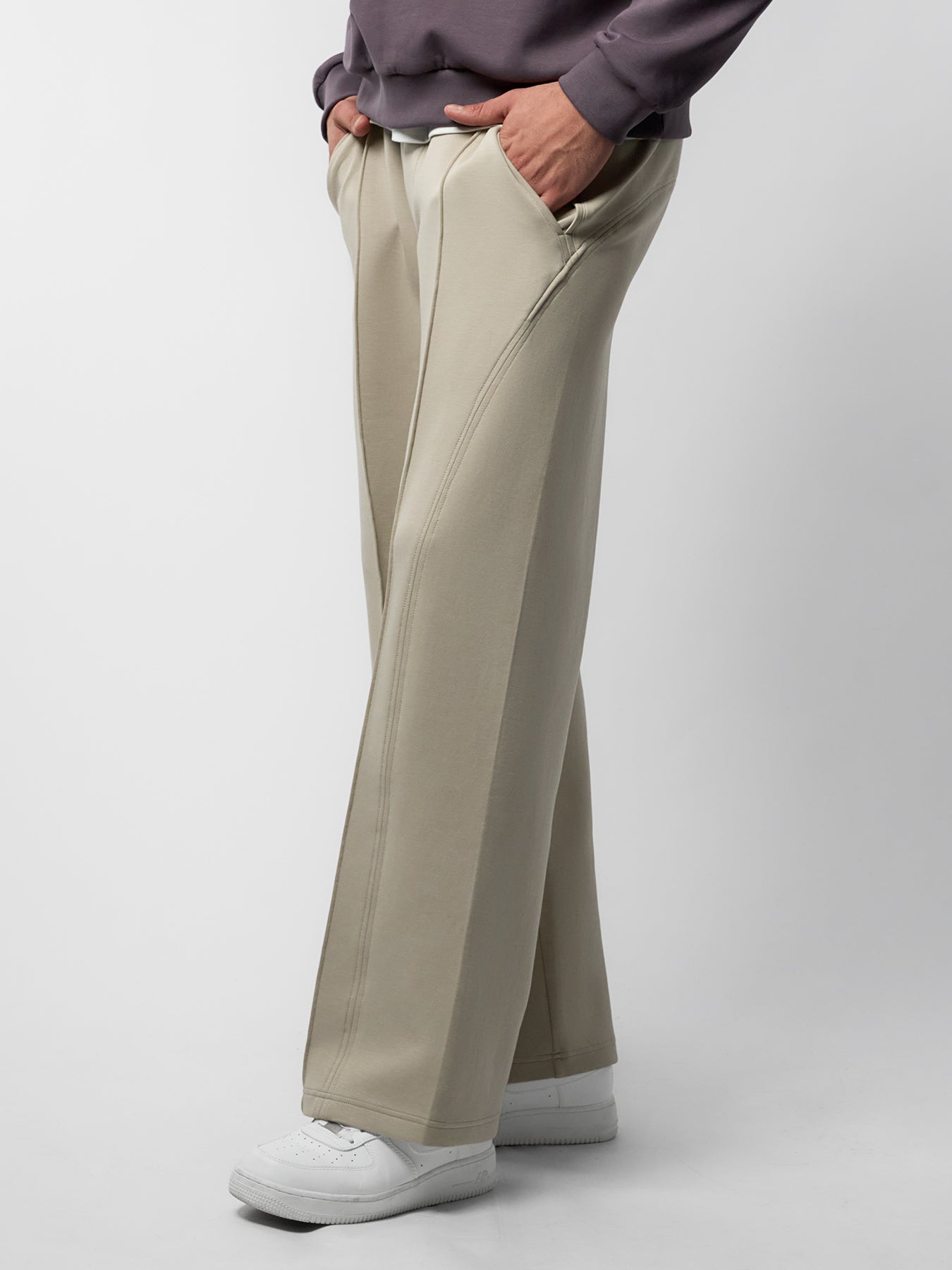 Cozyspacer Suedepatch Sweatshirt And Wide Leg Pants Set