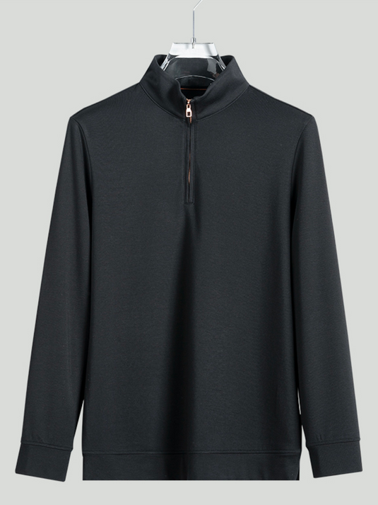 Fioboc Men S Comfy Quarter Zip Mock Neck Sweatshirt Mens Turtleneck