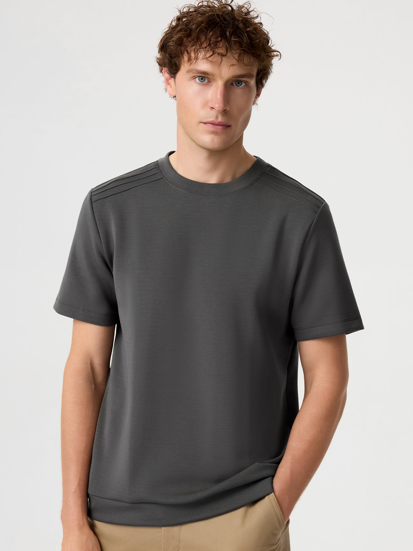 Modal Blend Short Sleeve Tee Shoulder Stitch