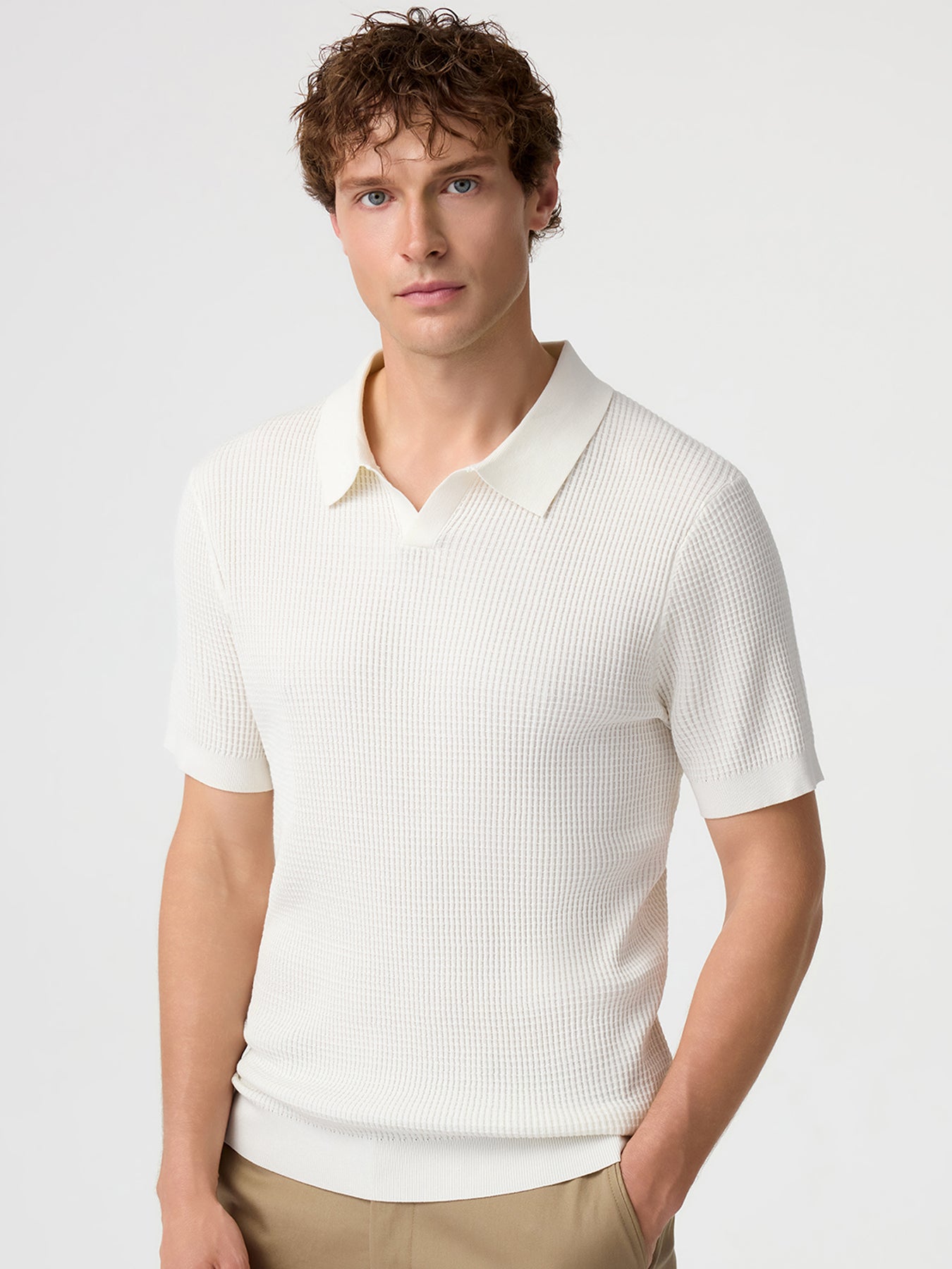 FlexKnit Active Knitted Buttonless Polo – Fioboc