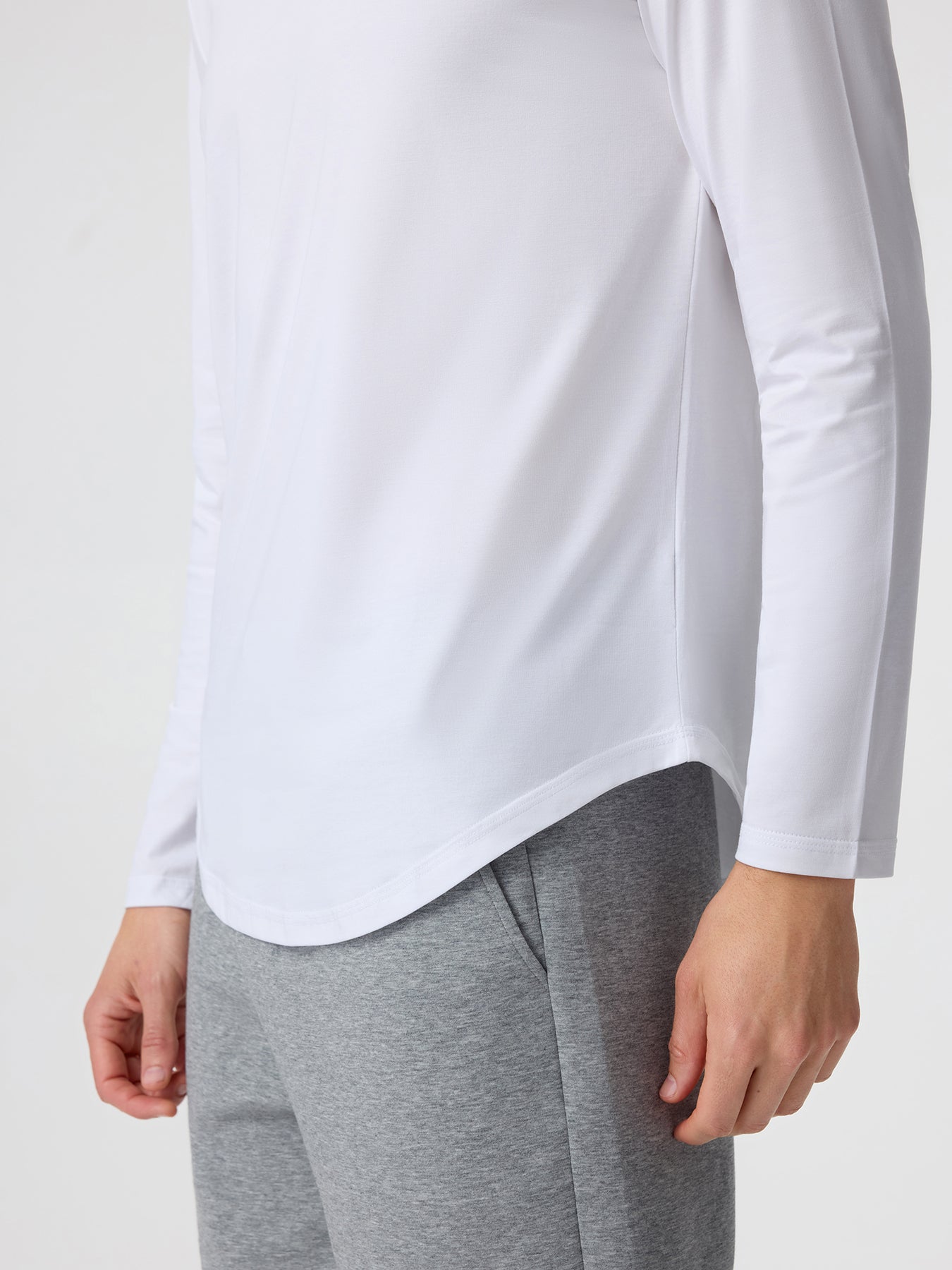 StaySmooth Long Sleeve Hooded Drop-Cut Tee
