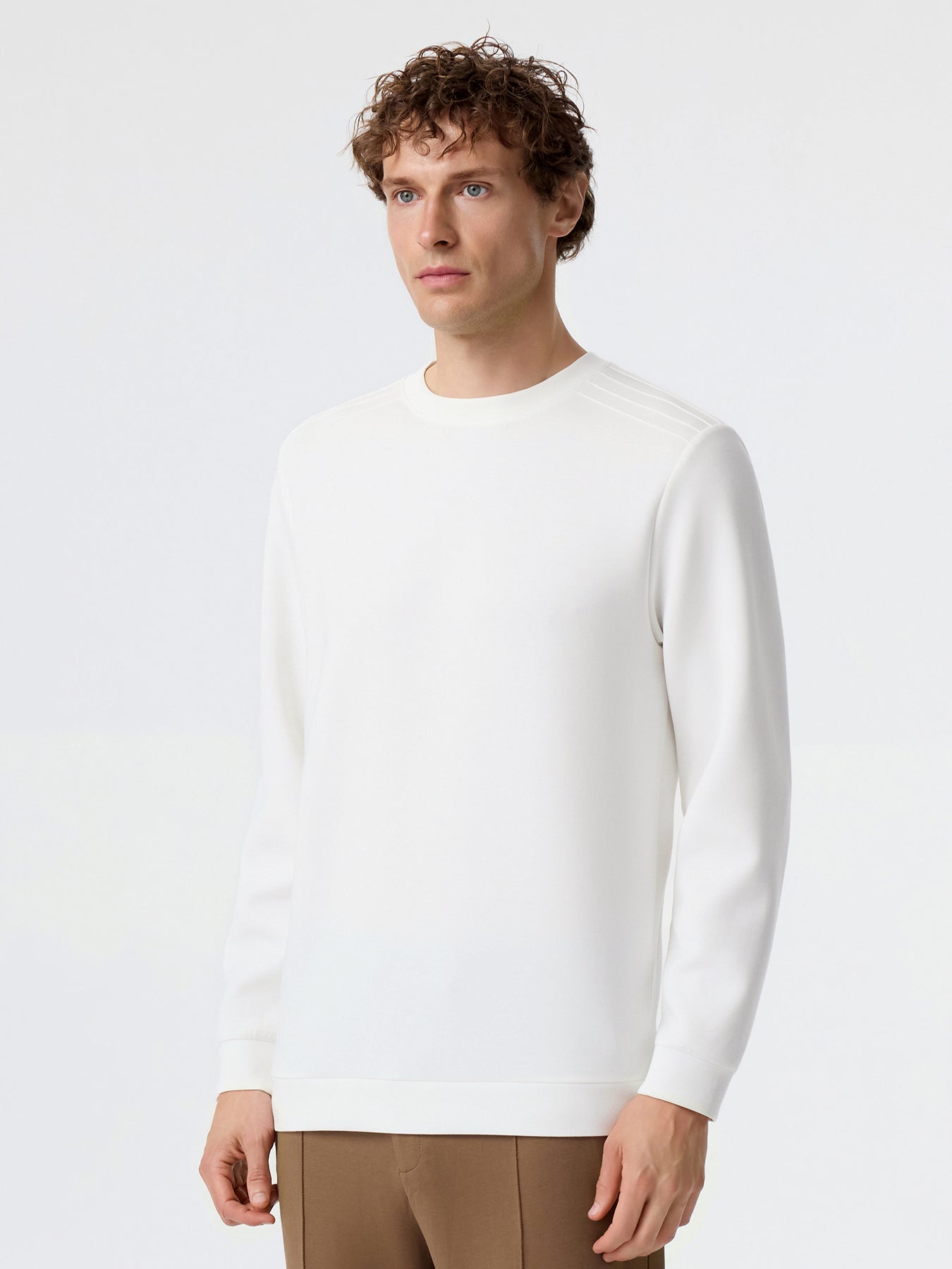 Modal Blend Long Sleeve Tee Shoulder Stitch