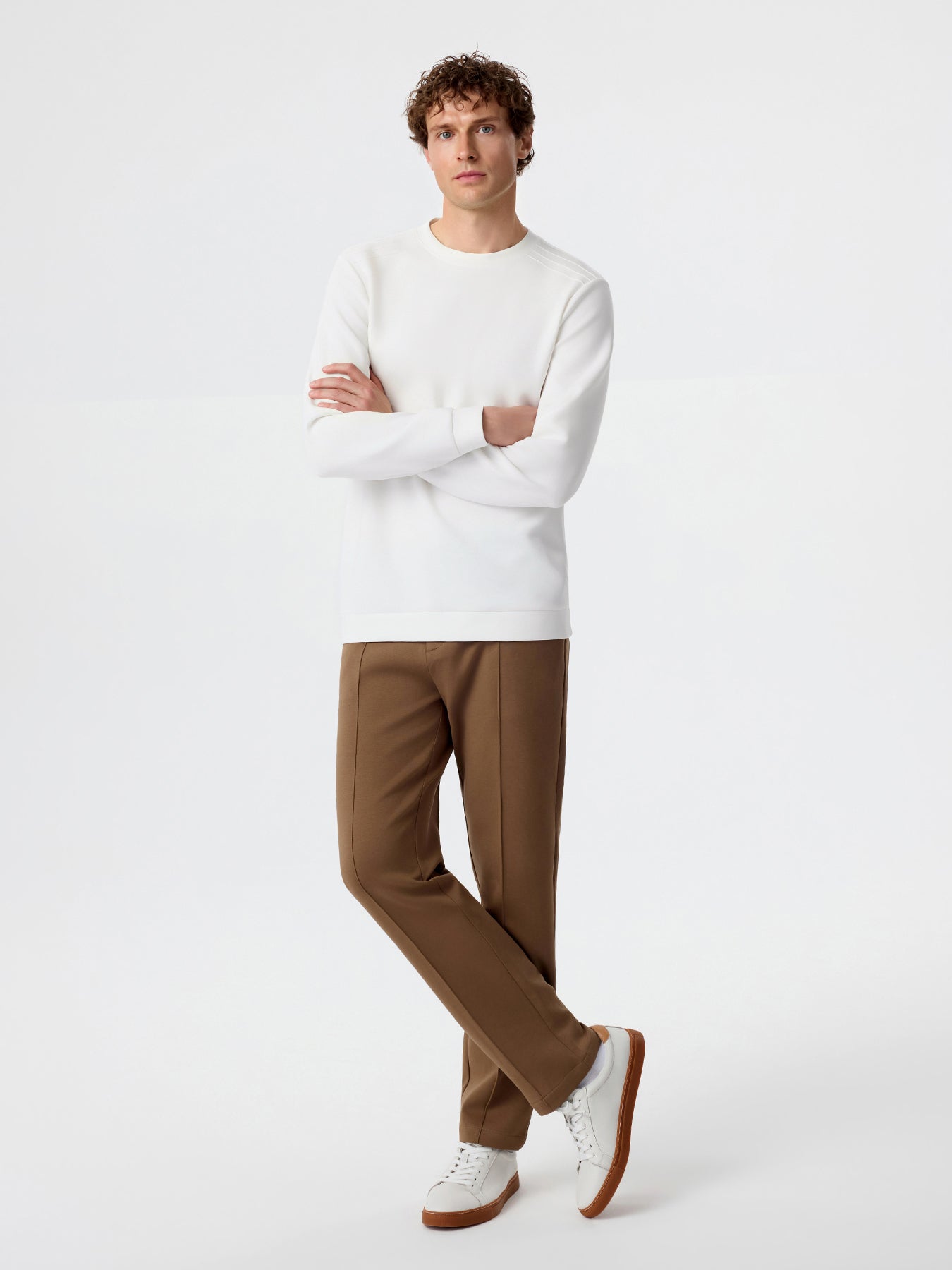 Modal Blend Long Sleeve Tee Shoulder Stitch