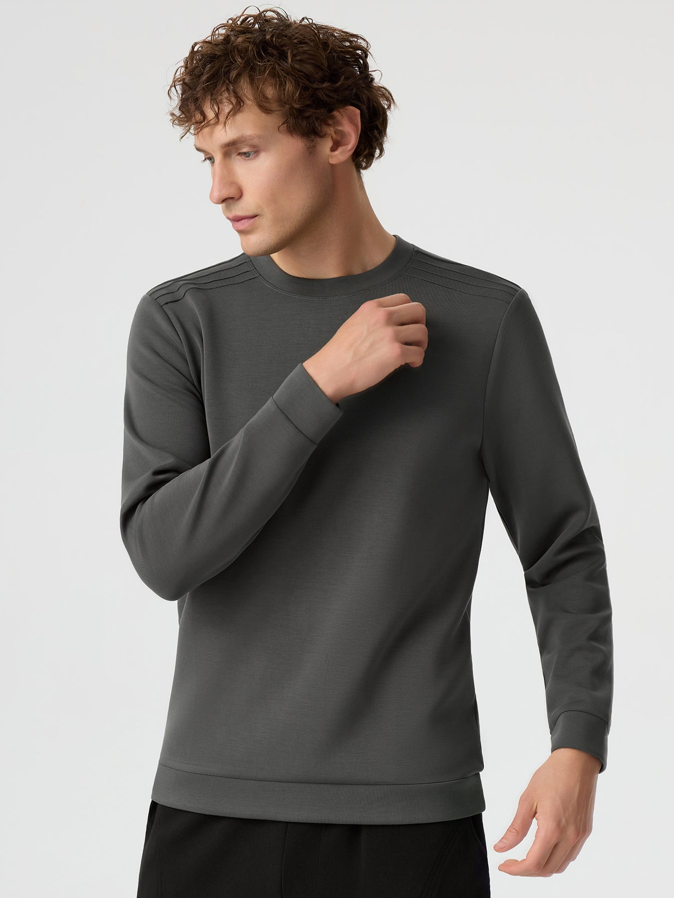 Modal Blend Long Sleeve Tee Shoulder Stitch