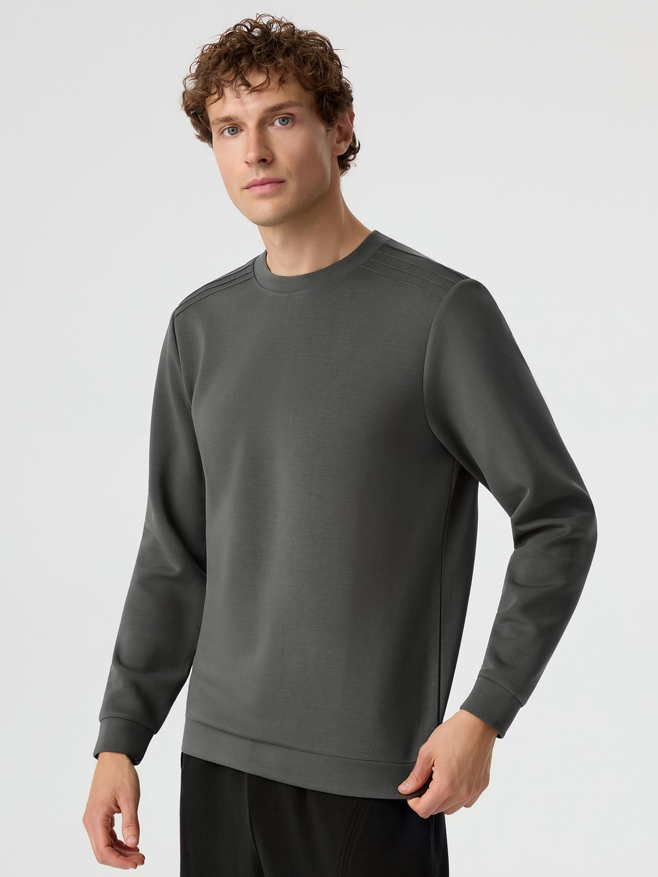 Modal Blend Long Sleeve Tee Shoulder Stitch