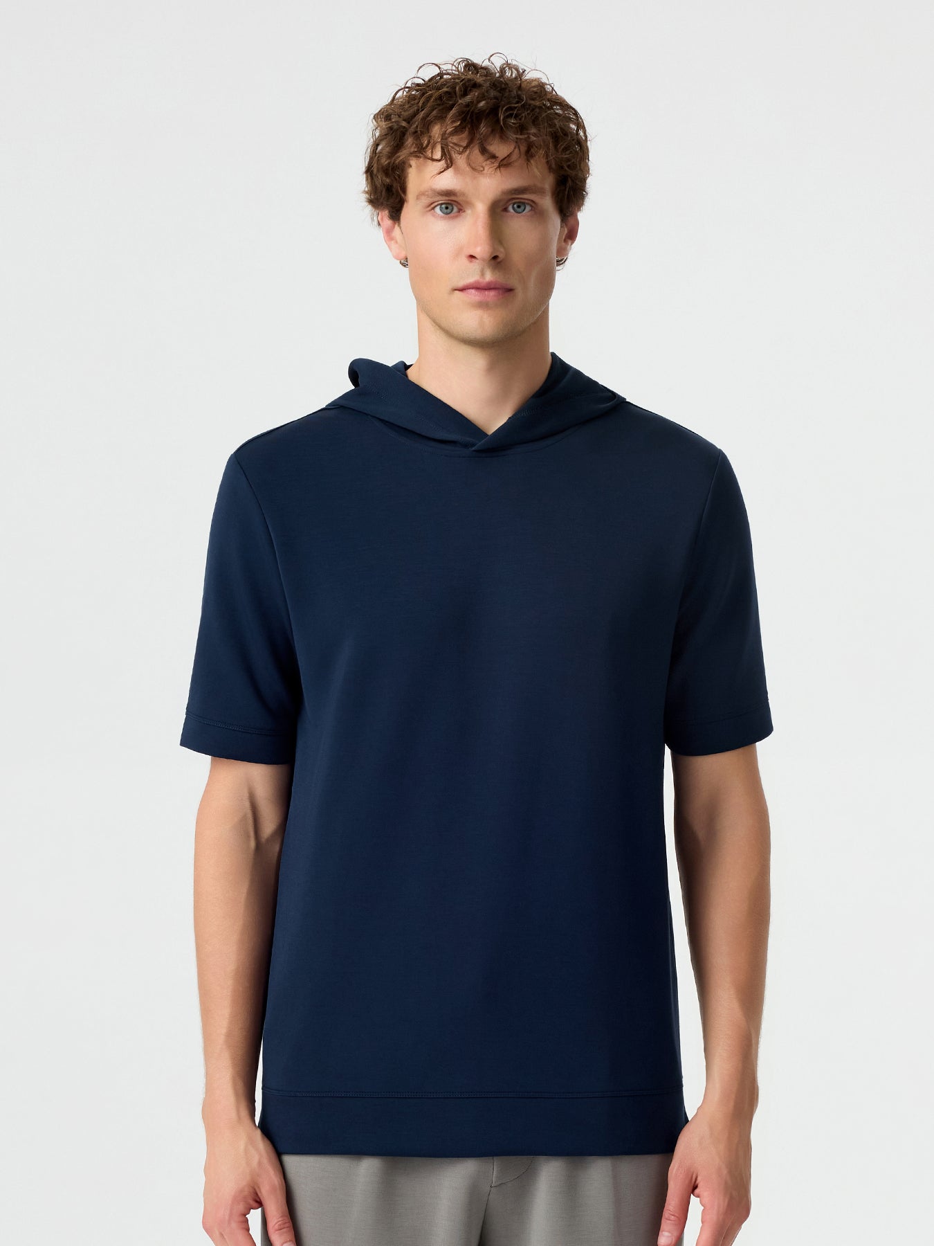 Modal Blend Short Sleeve Hoodie