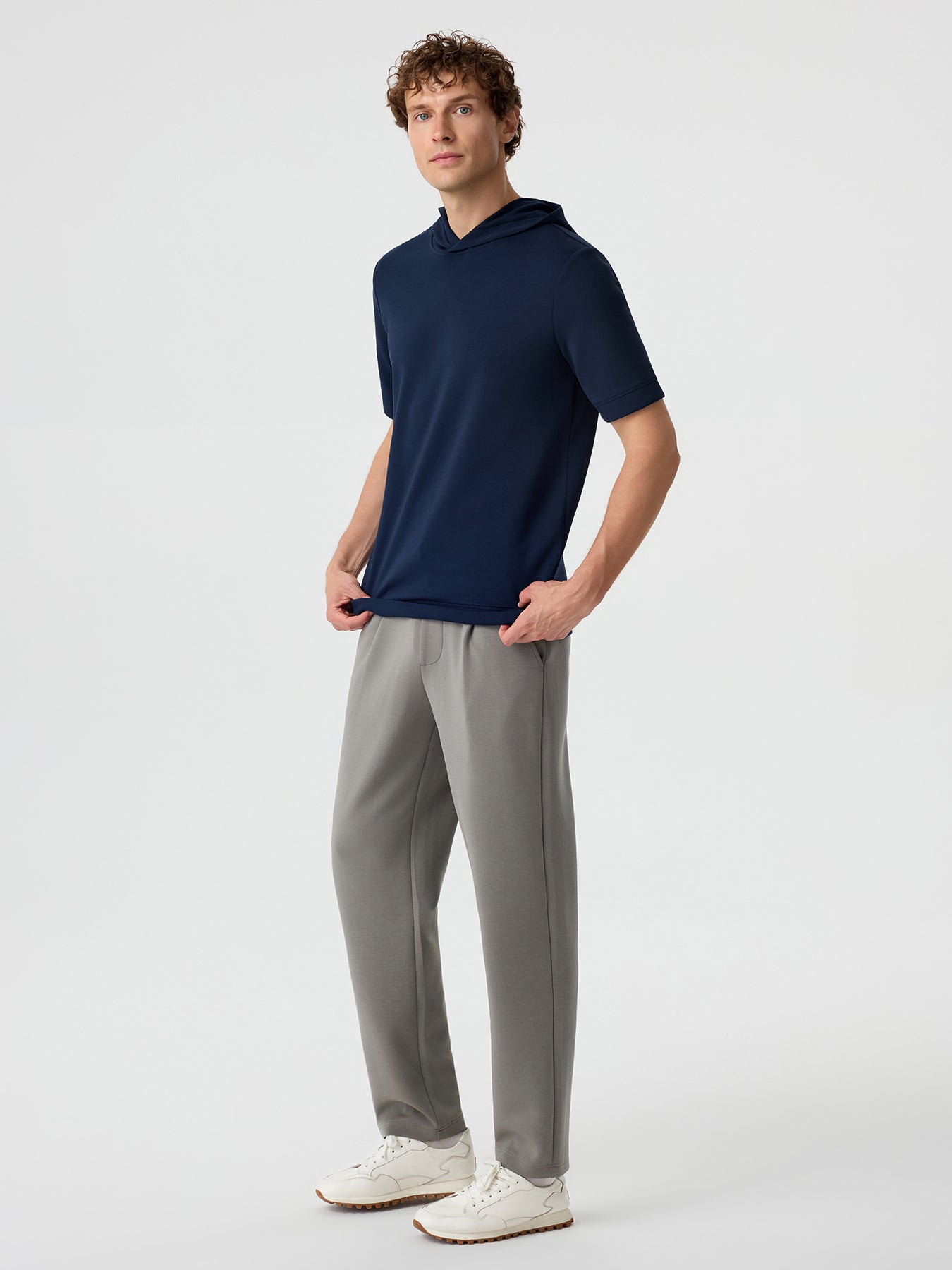 Modal Blend Short Sleeve Hoodie