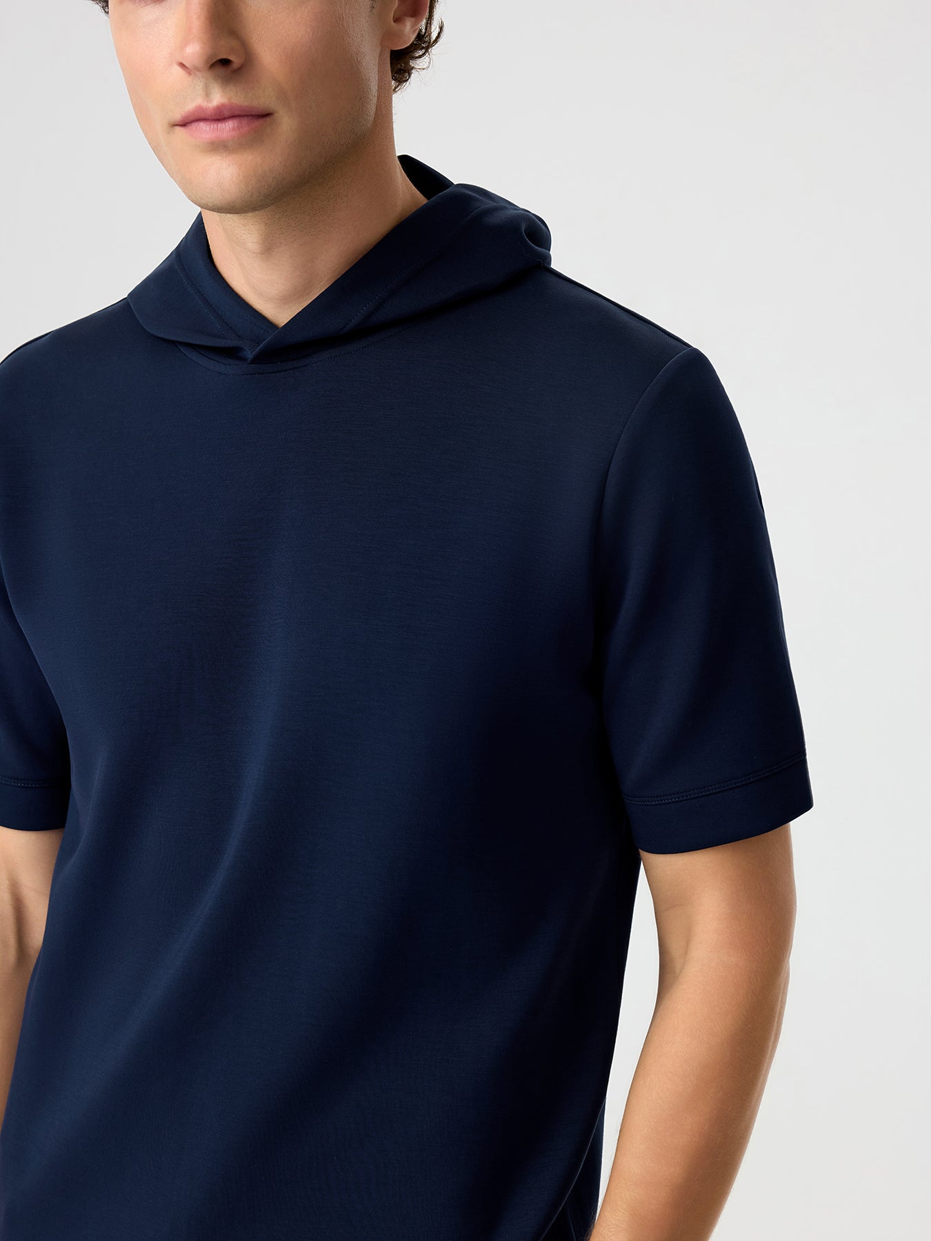 Modal Blend Short Sleeve Hoodie