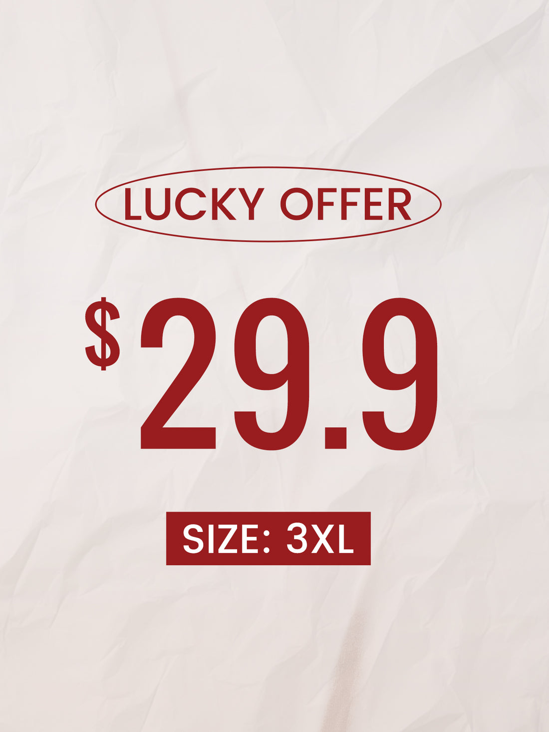 $29.90 Lucky Offer---Size:3XL | 