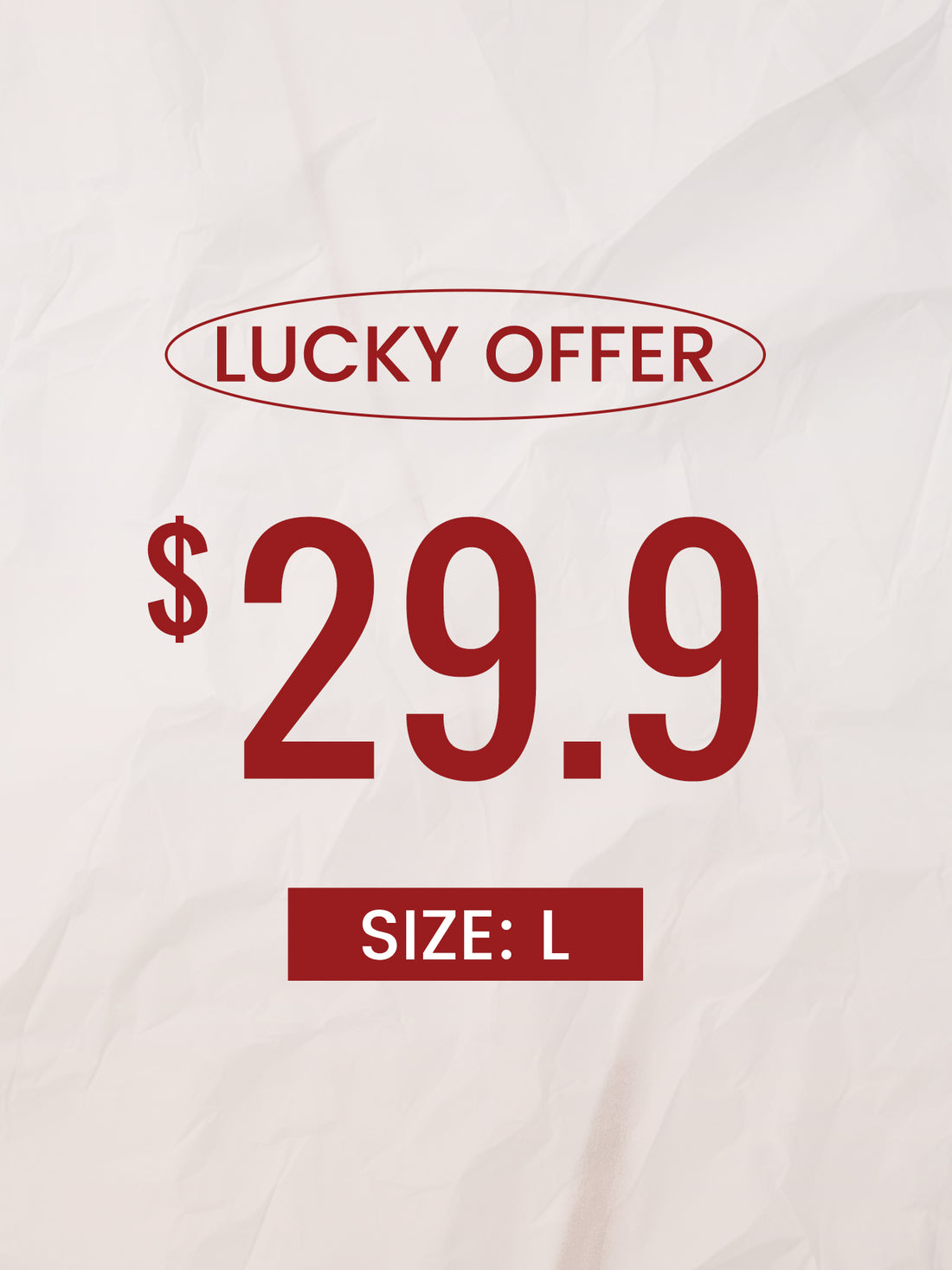 $29.90 Lucky Offer---Size:L | 