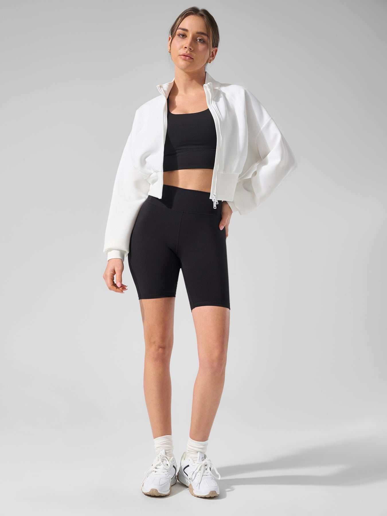 Smoothblend Tummy Control Shaping High-Waisted Short Leggings with Zip Pocket