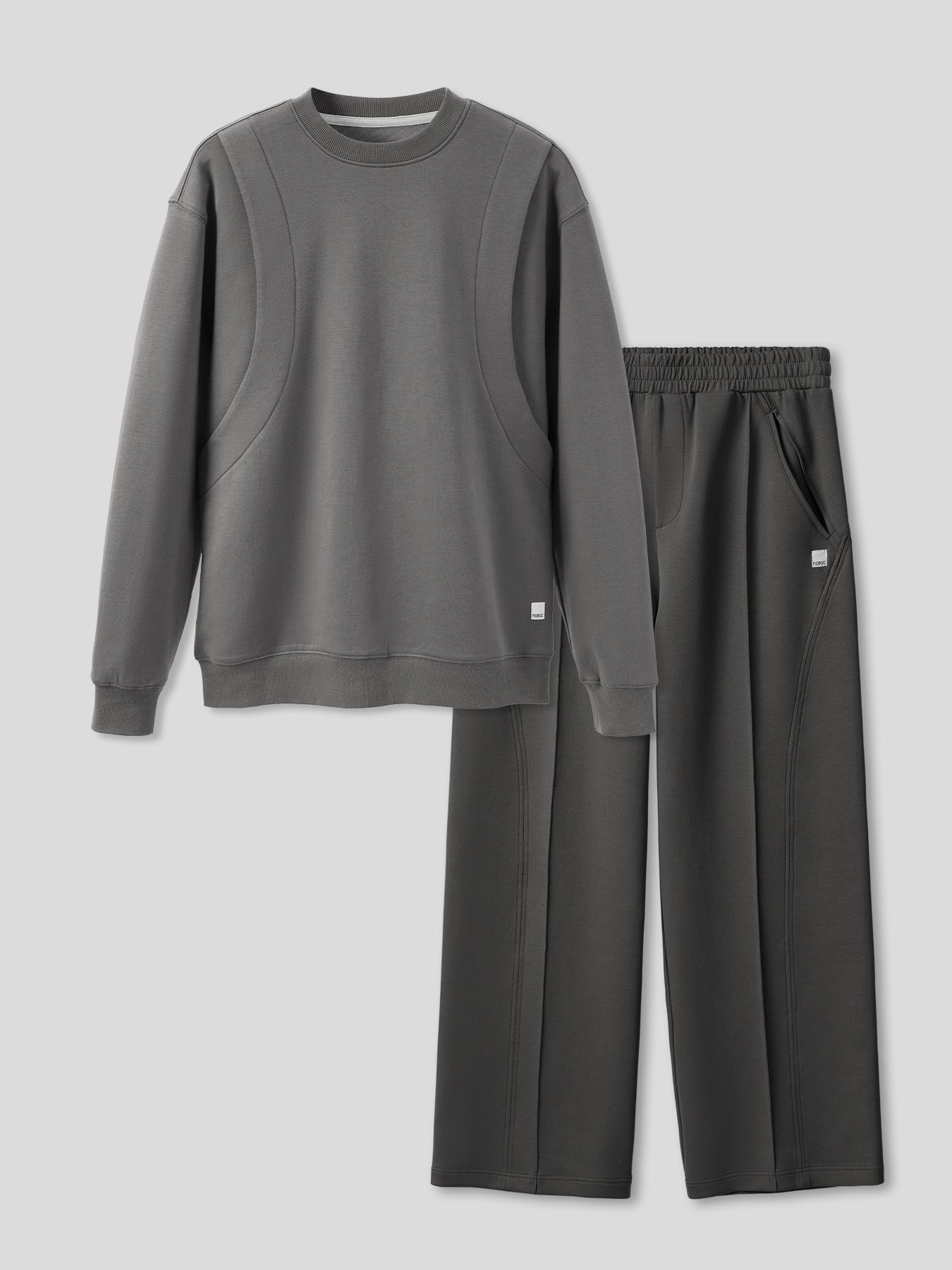 Cozyspacer Layered Sweatshirt And Wide Leg Pants Set