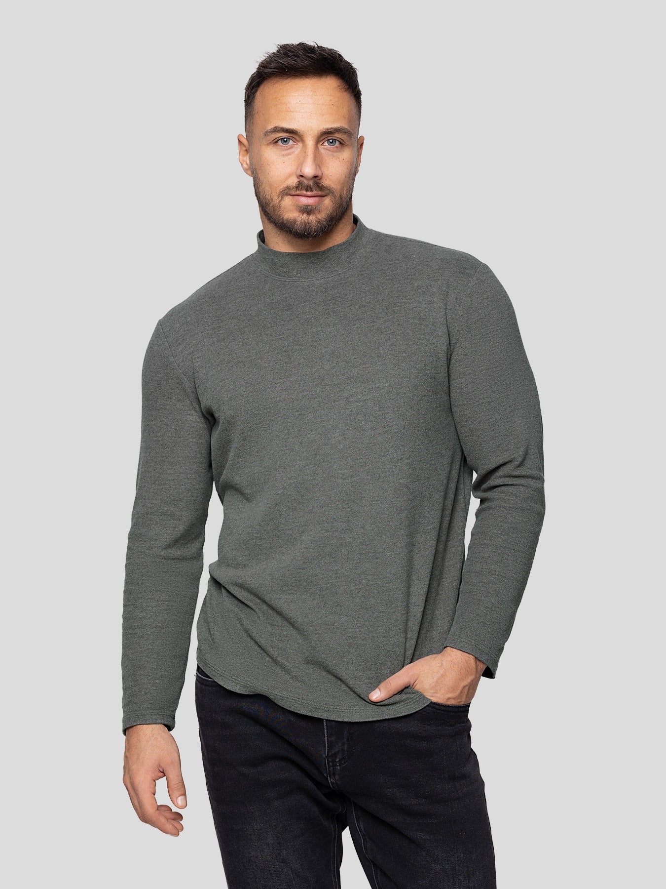 StaySmooth Fleece Mock Neck Long Sleeve Tee