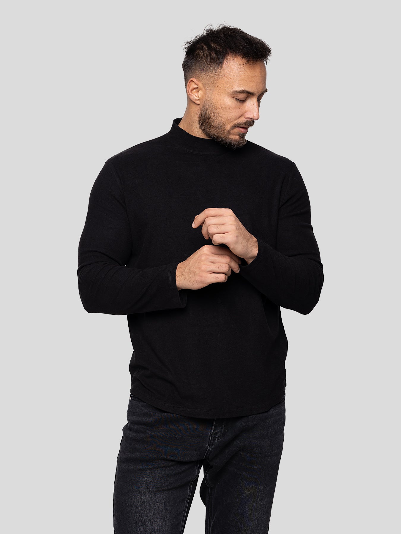 StaySmooth Fleece Mock Neck Long Sleeve Tee