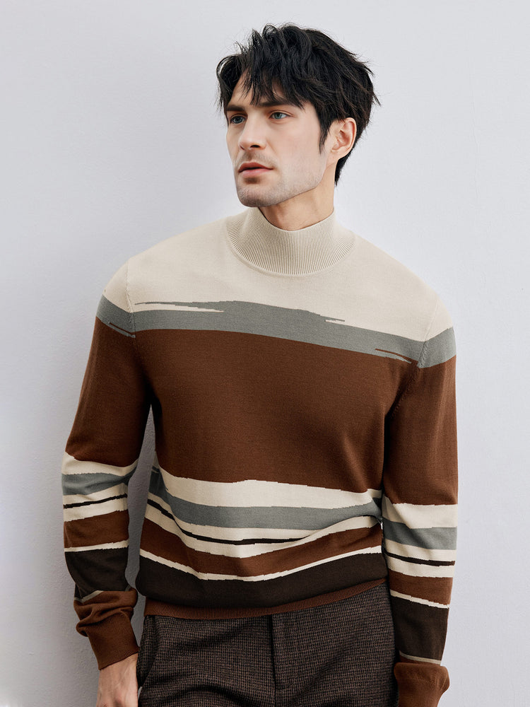 GentleKnit Mock Neck Striped Sweater | 