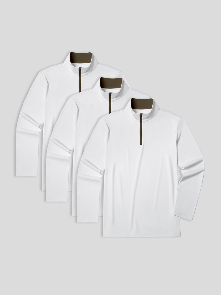 SmoothBlend Half Zip Mock Neck Tee 3-Pack: Zip Contrast Color | 