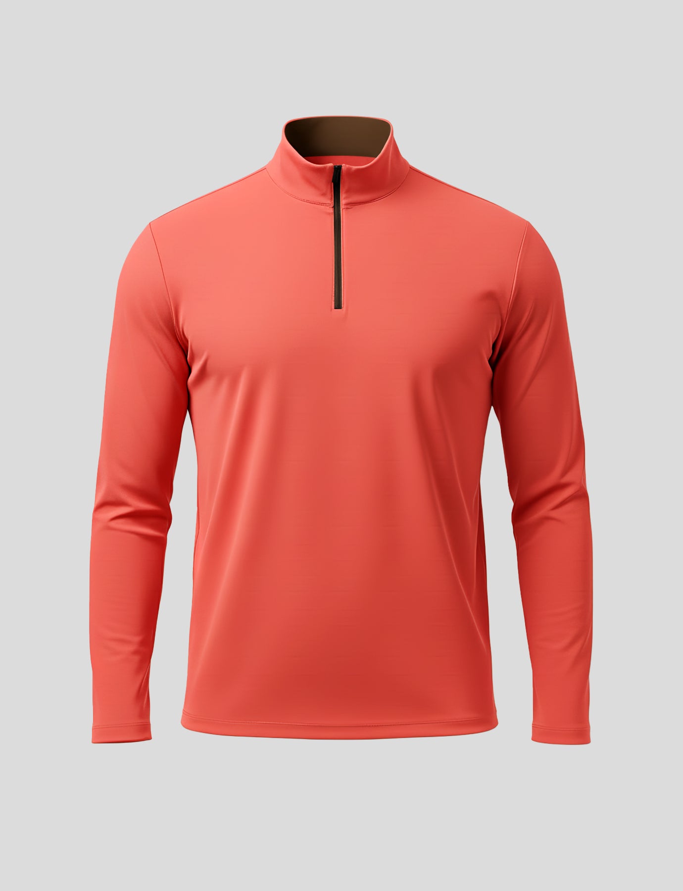 SmoothBlend Slim Fit Half Zip Mock Neck Tee: Zip Contrast Color