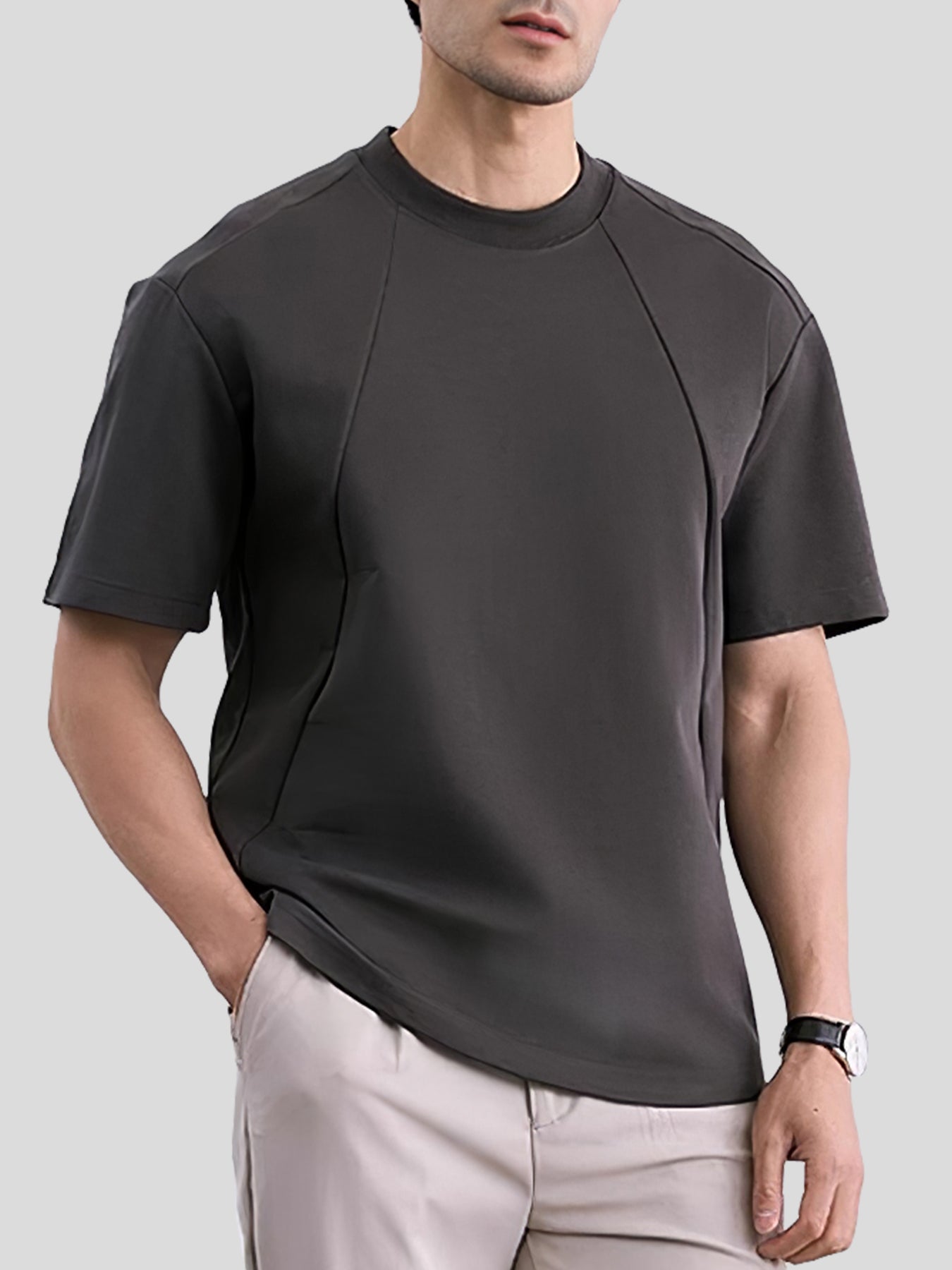 Modal Blend Panelled Short Sleeve Tee