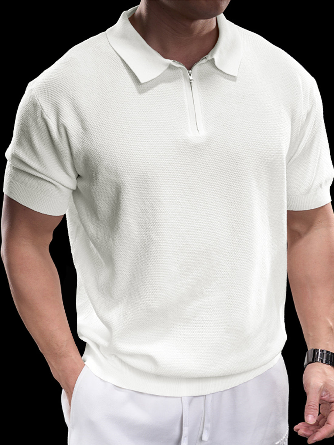 FlexKnit Active Knitted Zip Polo