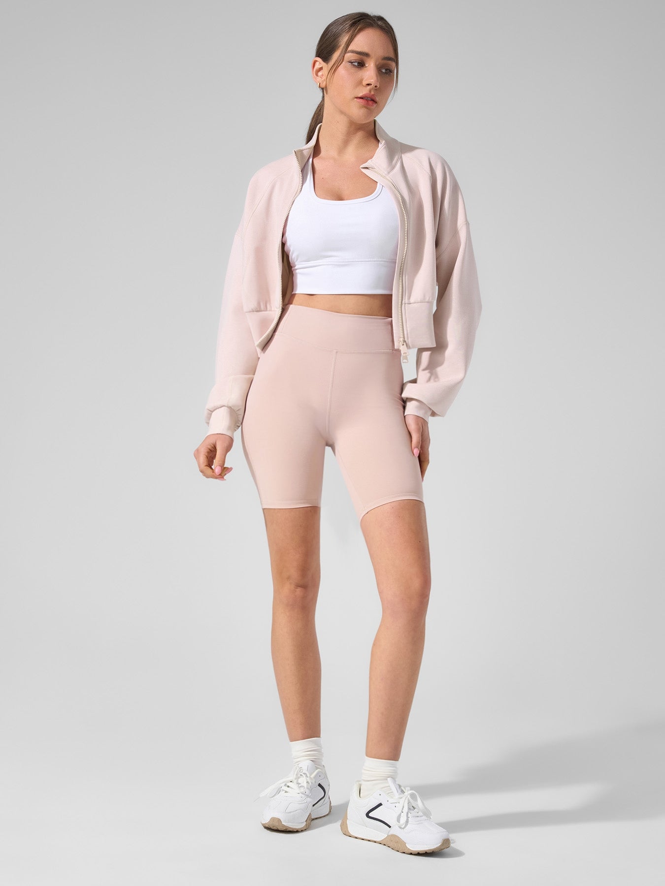 Smoothblend Tummy Control Shaping High-Waisted Short Leggings with Zip Pocket