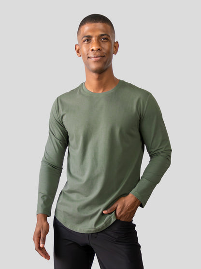 StaySmooth Long Sleeve Curve Hem Tee: Slim Fit